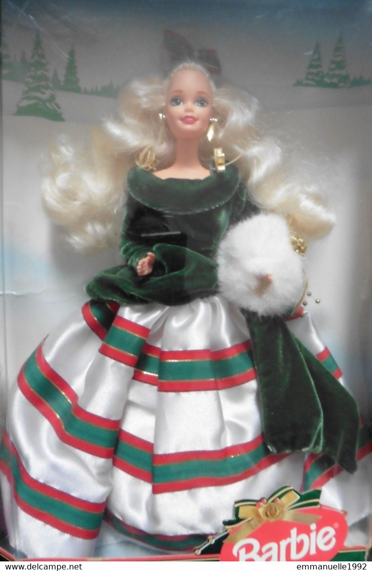 NEUF - Barbie Happy Holidays Gala 1994 Special Edition Mattel Rayée Velours Vert Noël - RARE !!! - Barbie