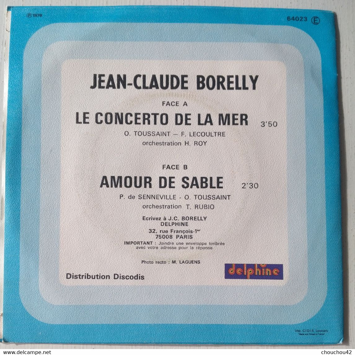 JEAN CLAUDE BORELLY LE CONCERTO DE LA MER - Instrumentaal