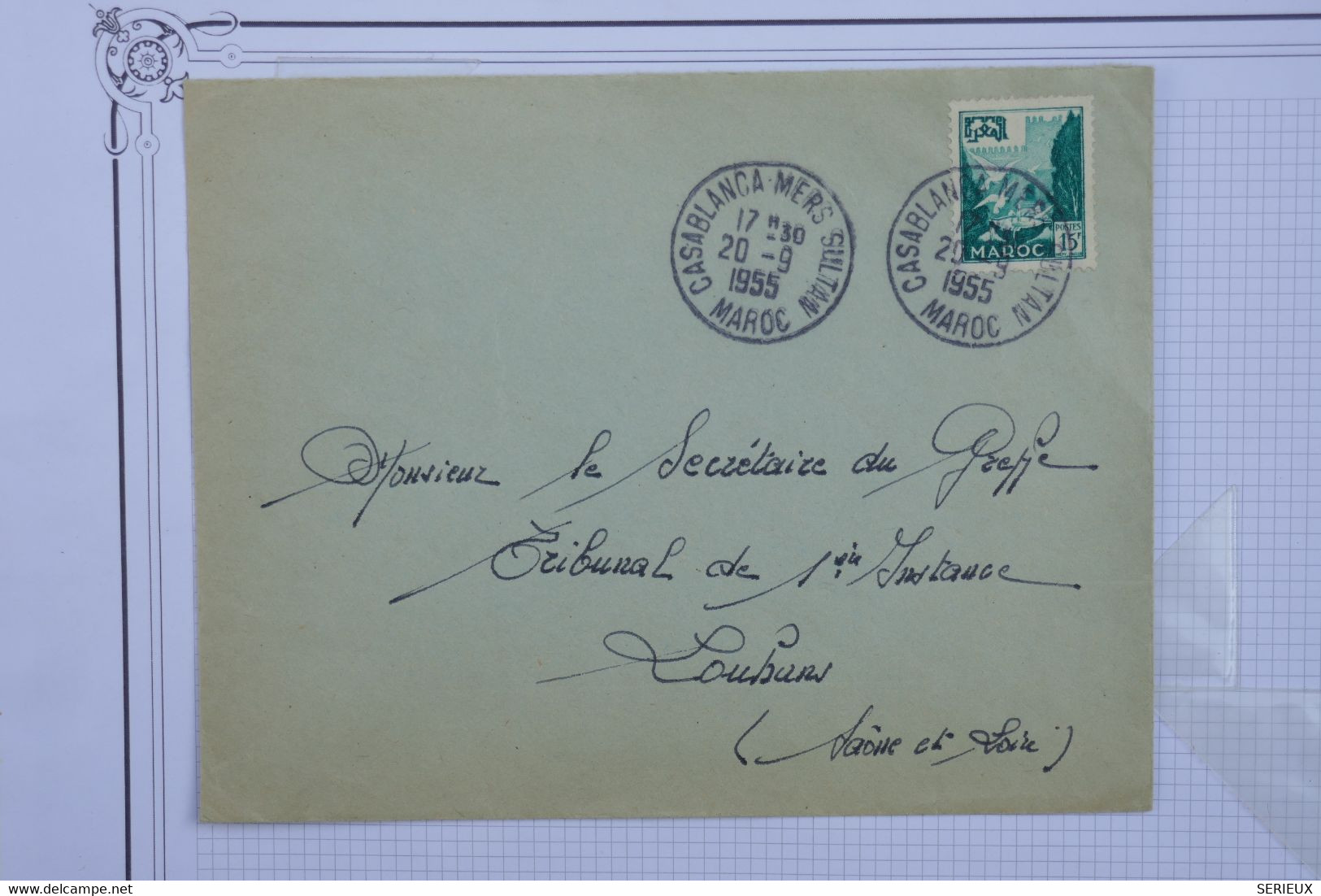 R6 MAROC  BELLE  LETTRE  1955 CASABLANCA   POUR LOUHANS  FRANCE  +  +AFFRANCH. PLAISANT - Lettres & Documents