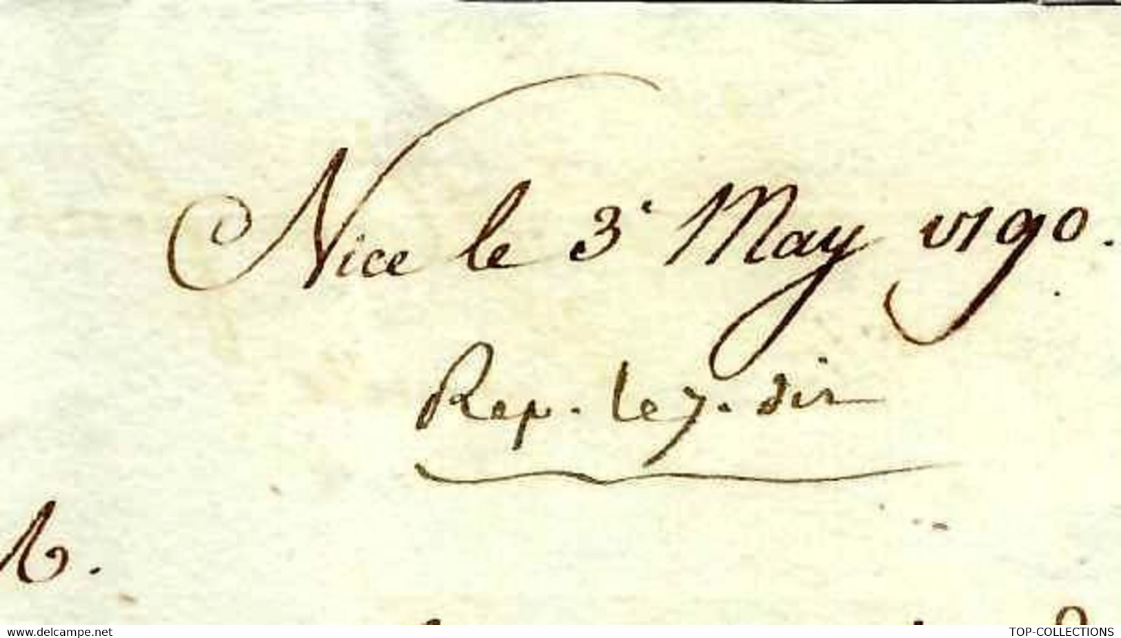 1790 De Nice Marque Postale NEGOCE COMMERCE CONTREBANDE  Par Le Clerc De Geneve Pour Roux Négociant Marseille - Other & Unclassified