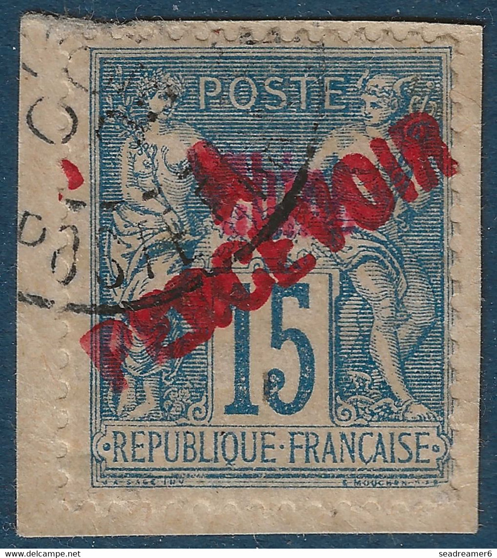France Colonies Chine Française Fragment TAXE N°15 Obl Tres Frais & TTB Signé SCHELLER & MIRO Cote Yvert : 200 € - Postage Due