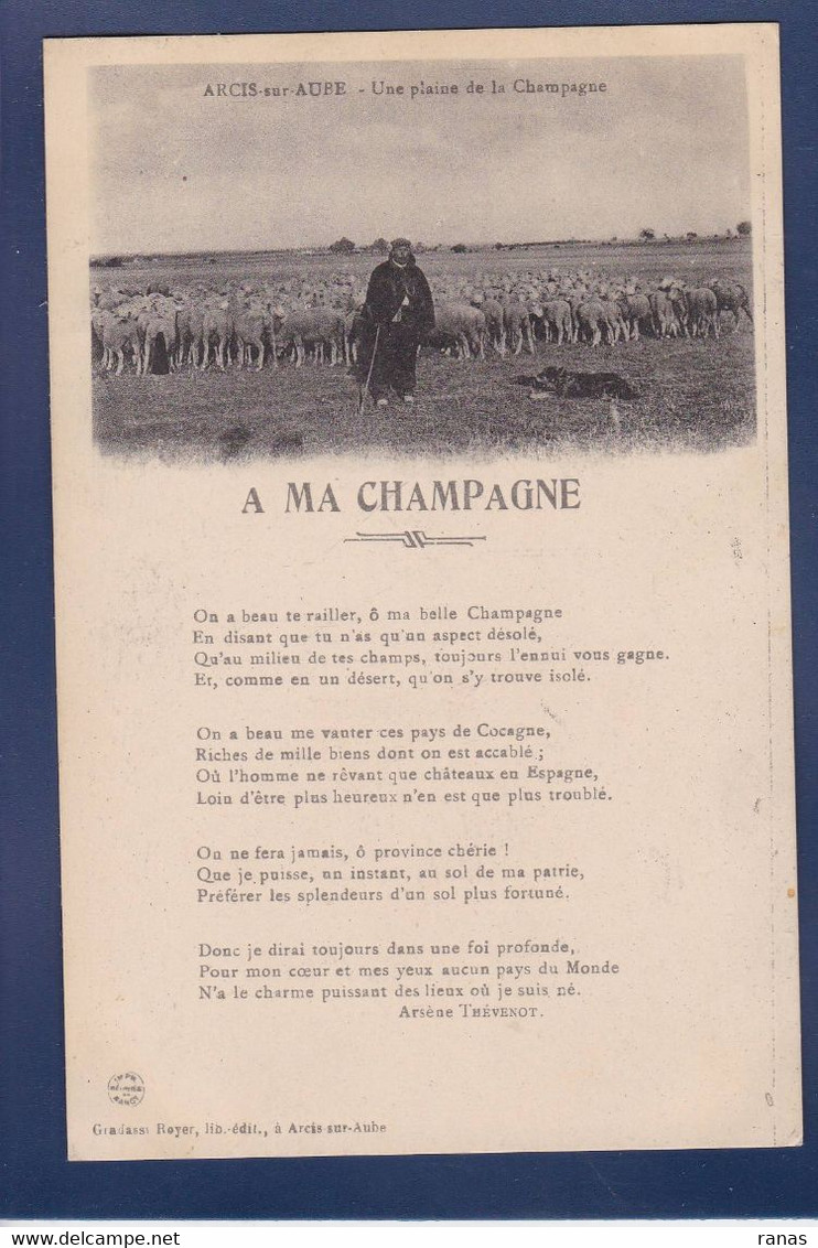 CPA [10] Aube > Arcis Sur Aube Métier Berger Moutons - Arcis Sur Aube