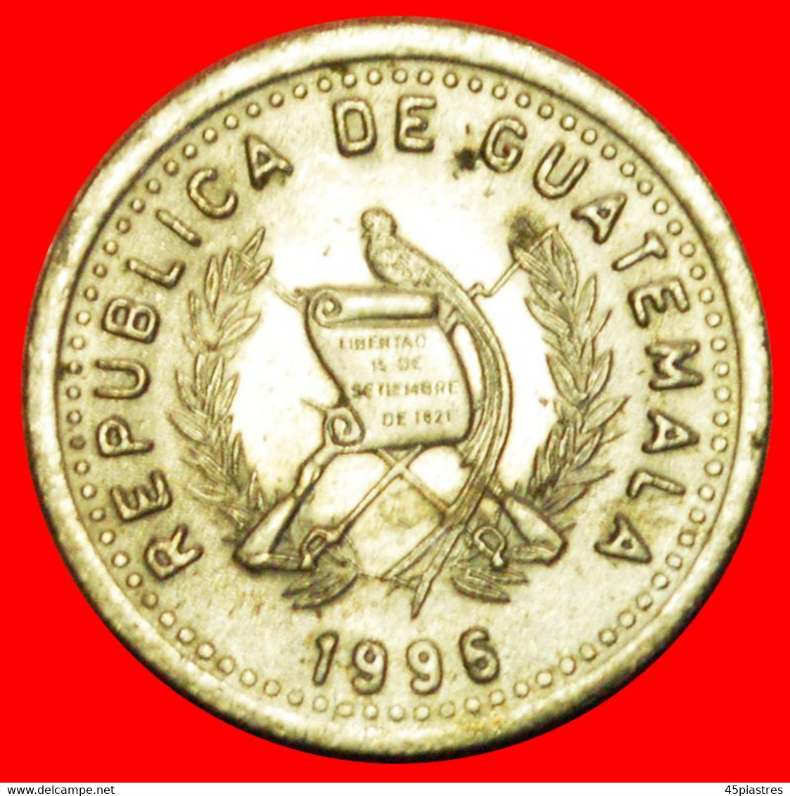 + MAYAN SCULPTURE (1976-2009): GUATEMALA ★ 10 CENTAVOS 1996 MINT LUSTER! LOW START ★ NO RESERVE! - Guatemala