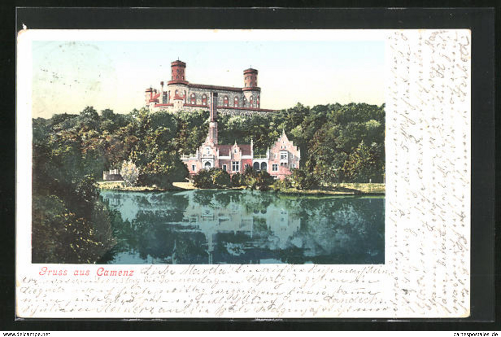 AK Camenz, Blick Auf Schloss Am See - Schlesien