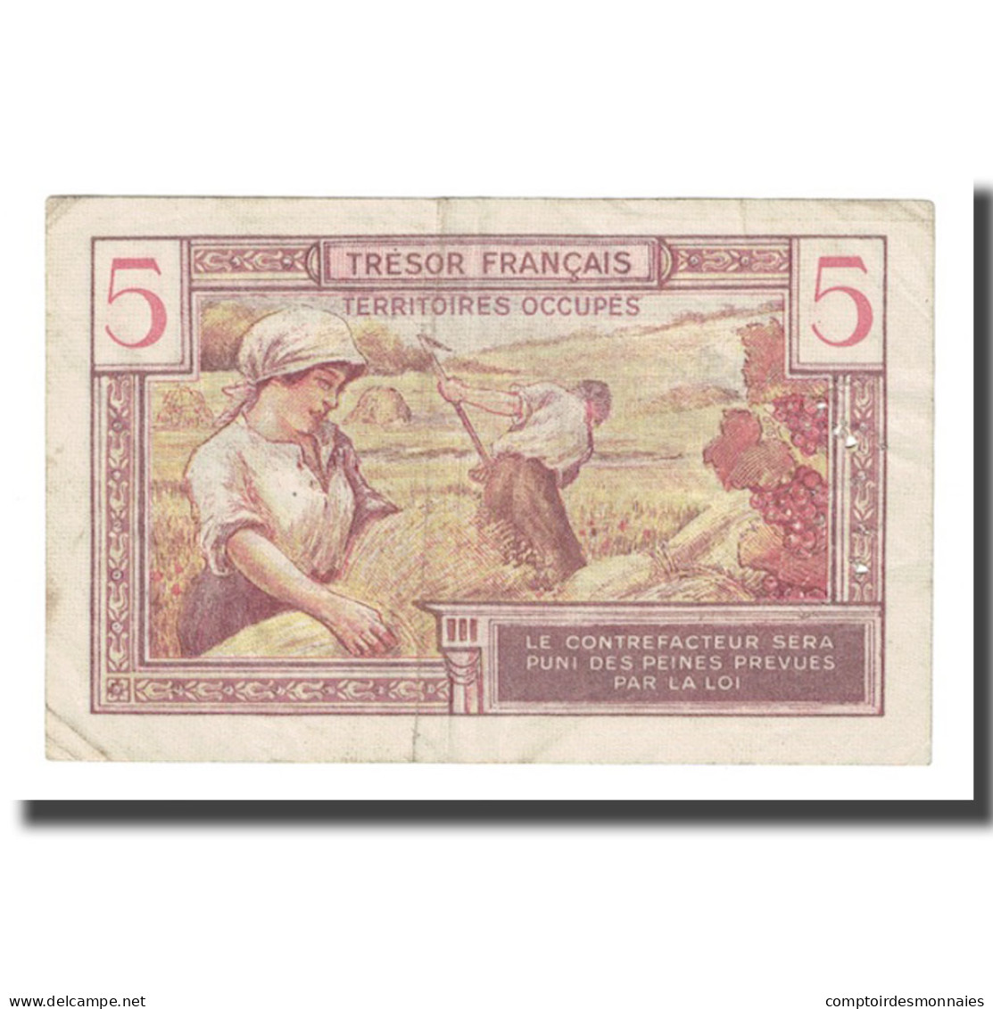 France, 5 Francs, 1947 French Treasury, 1947, TTB+, Fayette:VF29.1, KM:M6a - 1947 Tesoro Francese