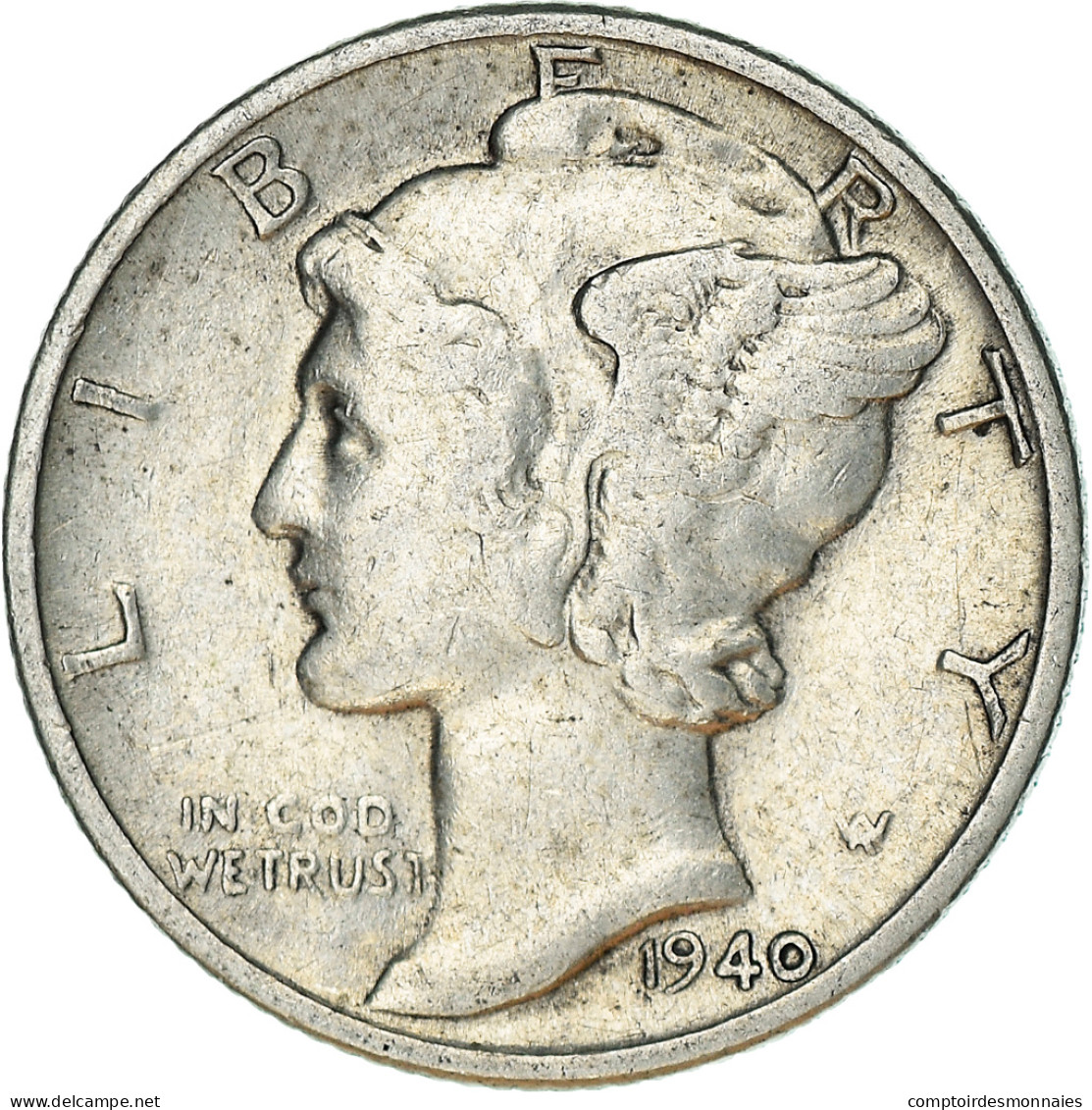 Monnaie, États-Unis, Mercury Dime, Dime, 1940, U.S. Mint, Philadelphie, TTB - 1916-1945: Mercury (Mercure)