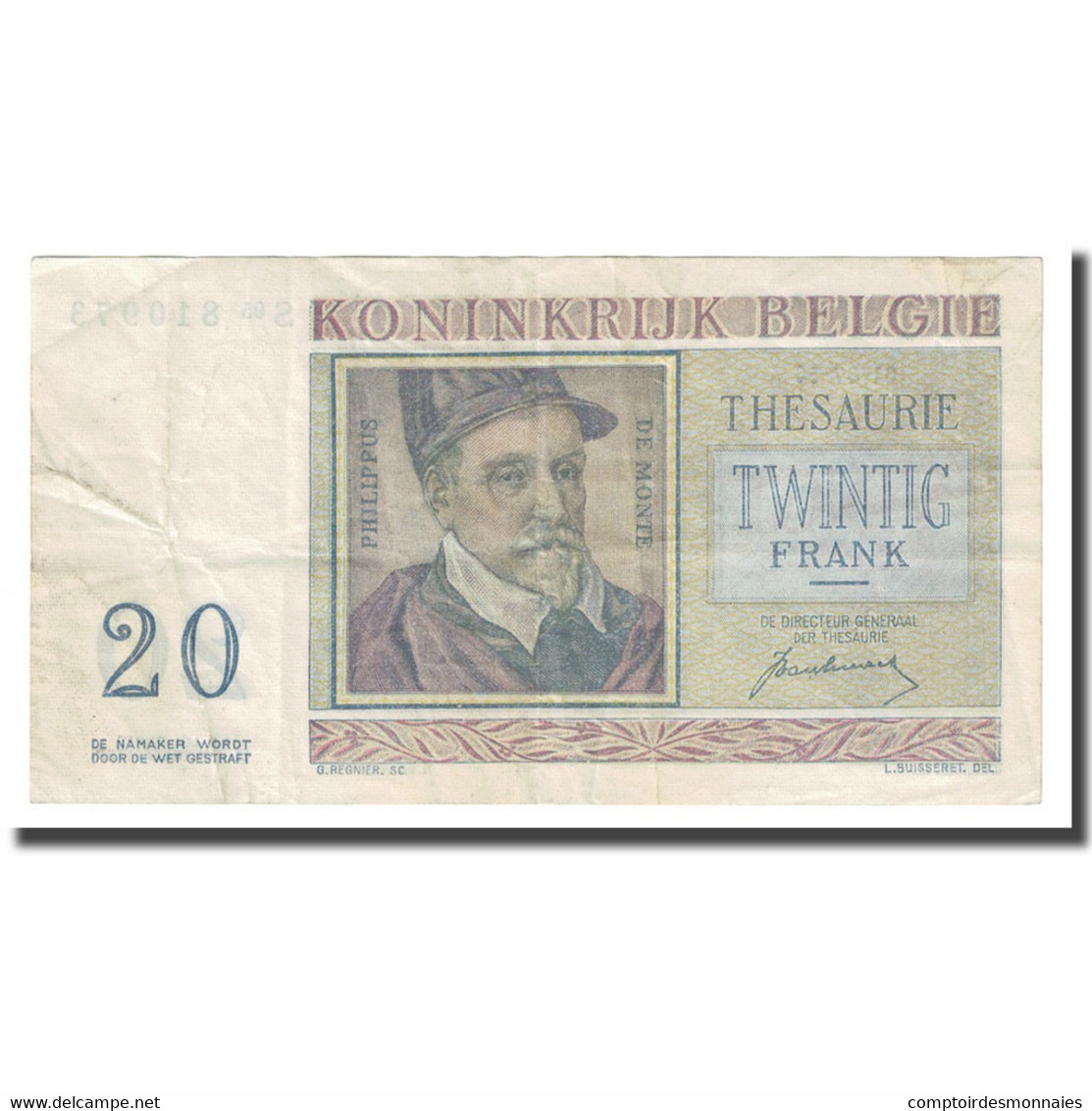 Billet, Belgique, 20 Francs, 1950, 1950-07-01, KM:132a, TTB - 20 Franchi