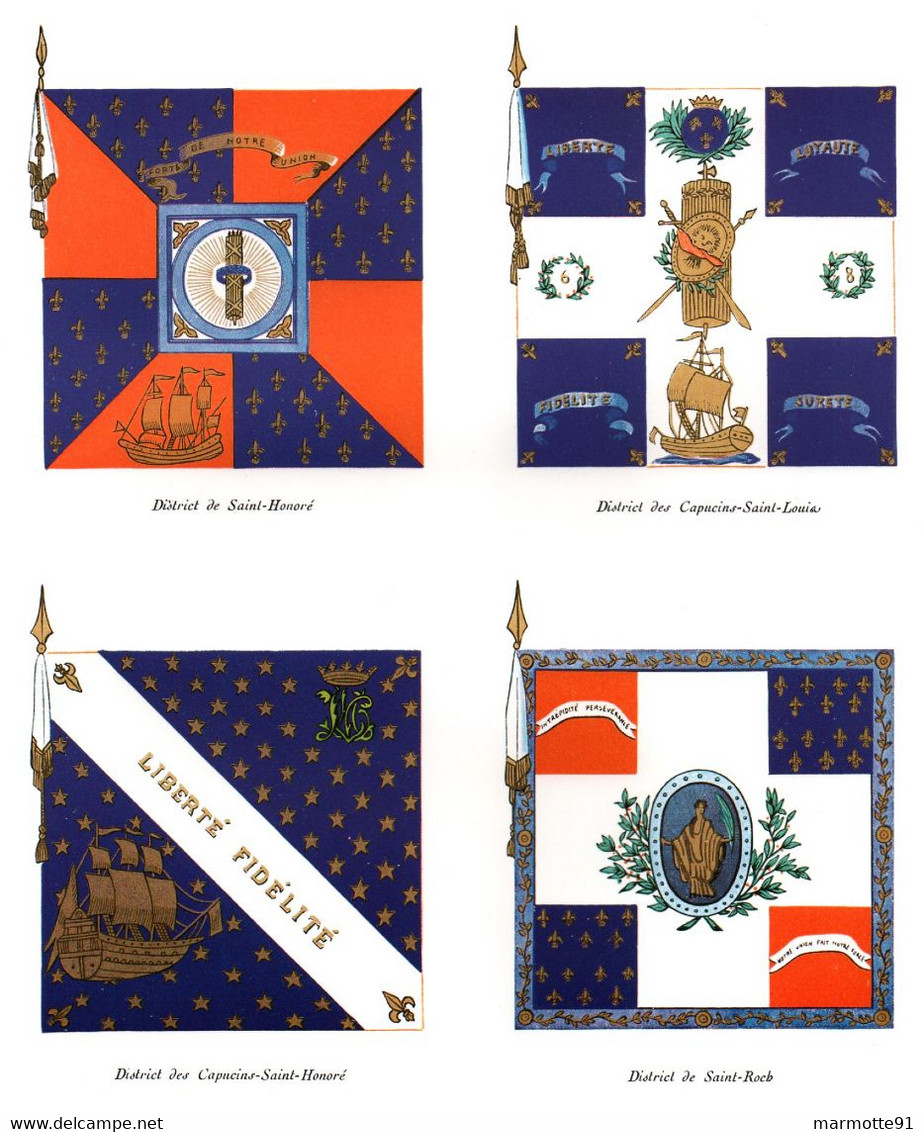 LES DRAPEAUX GARDE NATIONALE DE PARIS EN 1789 PAR H. LACHOUQUE ET G. BLANCKAERT - Flags