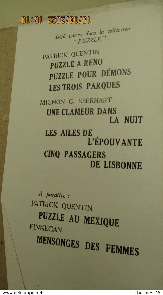 1947 / NHAIO MARSH / LE VALET DANSANT / Presses de la Cité /