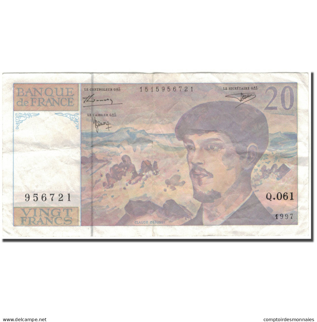 France, 20 Francs, Debussy, 1997, TB+, Fayette:66 Ter.2, KM:151i - 20 F 1980-1997 ''Debussy''