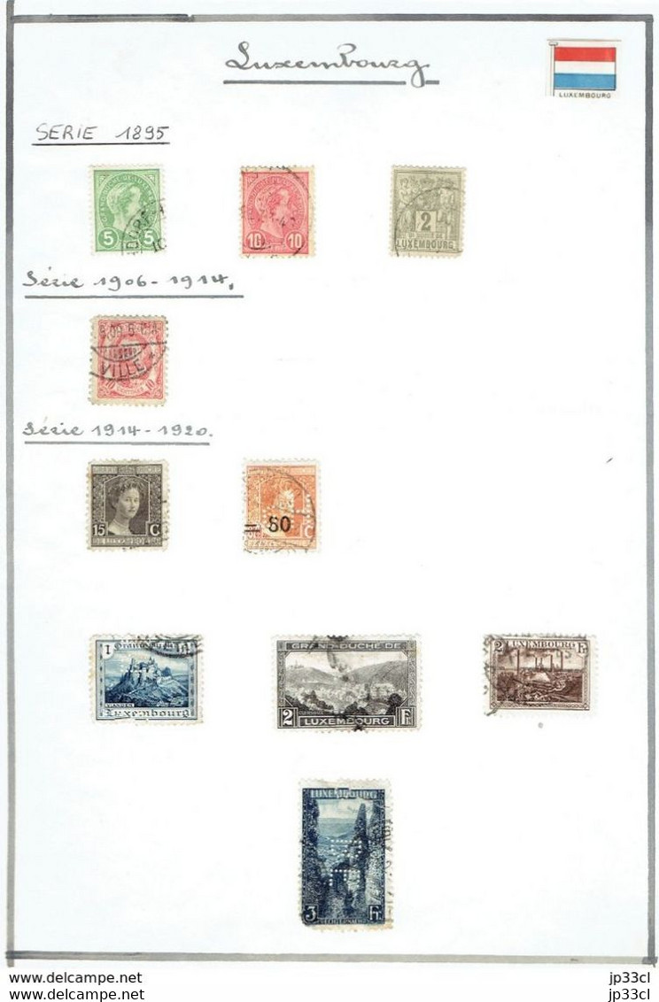 Petite Collection De +/- 90 Anciens Timbres (o) Du Grand Duché De Luxembourg Avec +/- 120 Timbres En Double Ou Non Triés - Collections