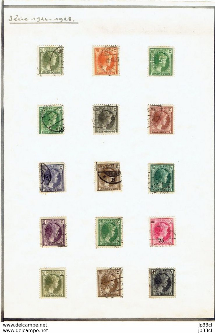 Petite Collection De +/- 90 Anciens Timbres (o) Du Grand Duché De Luxembourg Avec +/- 120 Timbres En Double Ou Non Triés - Collections