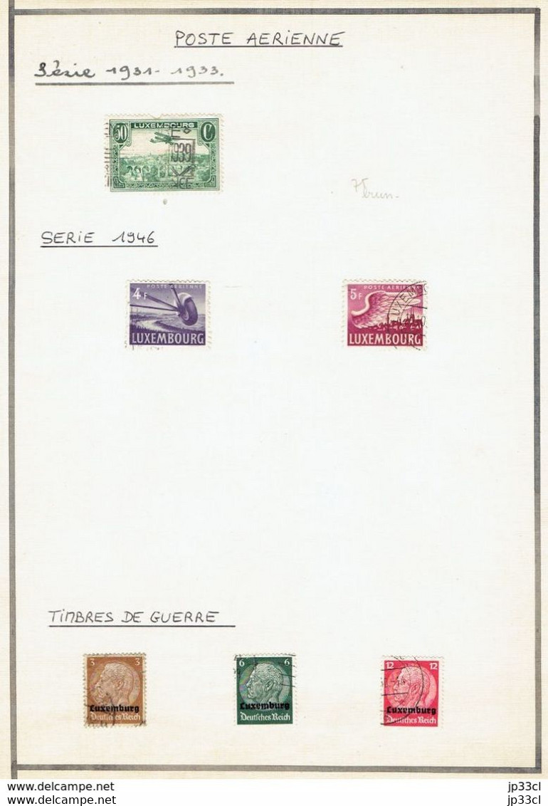 Petite collection de +/- 90 anciens timbres (o) du Grand Duché de Luxembourg avec +/- 120 timbres en double ou non triés