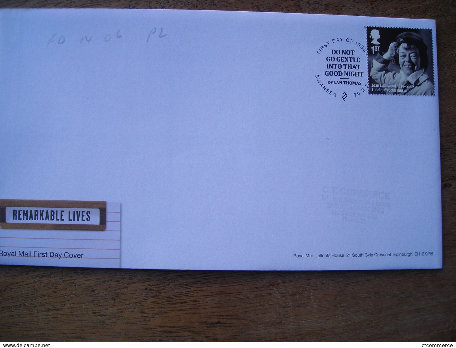 2014 FDC Remarkable Lives Joan Littlewood Theatre Director And Writer - 2011-2020 Decimale Uitgaven