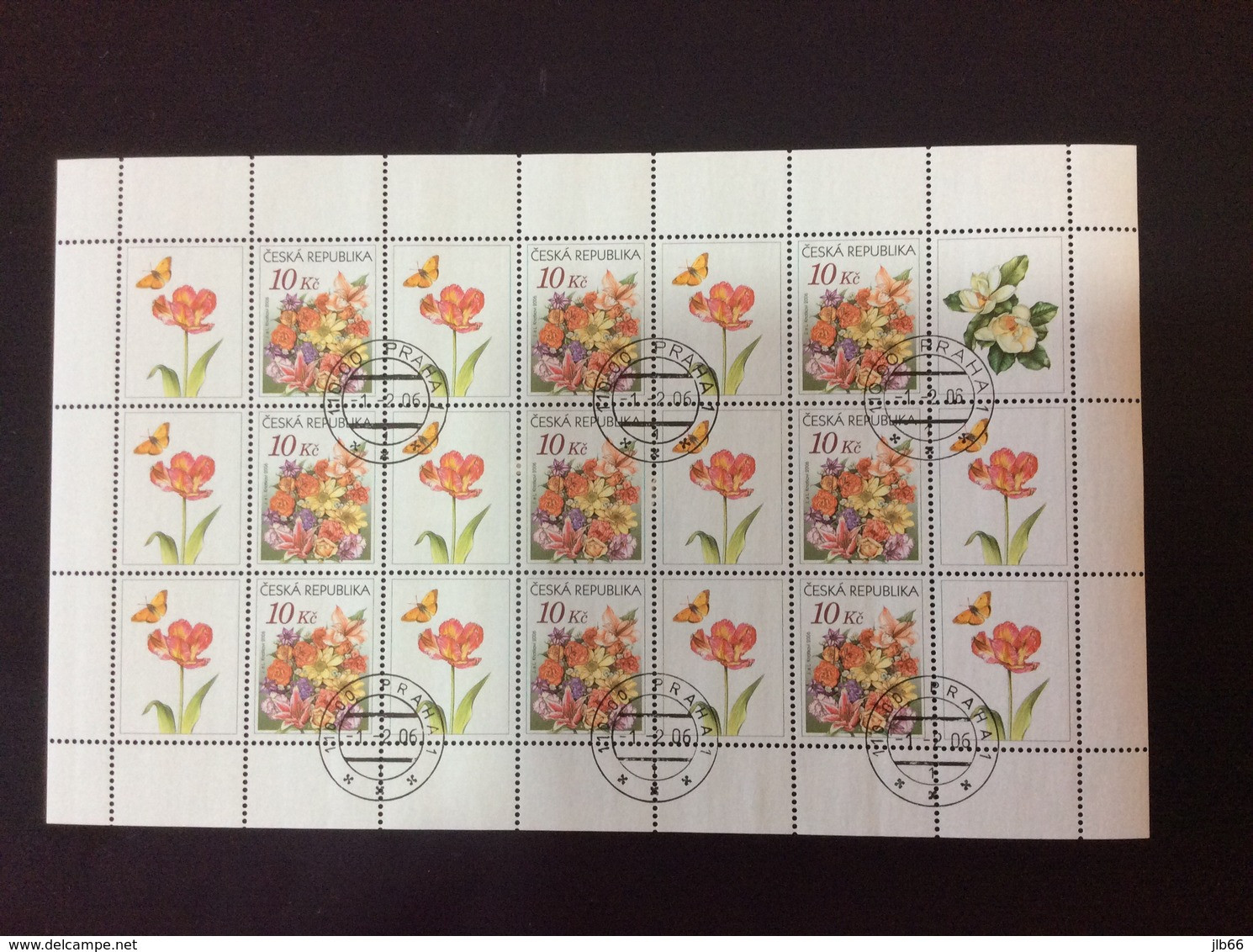 2006 Feuillet YT 419 Oblitéré De 9 Timbres Bouquet De Fleurs  Papillon Flower - Blocks & Sheetlets