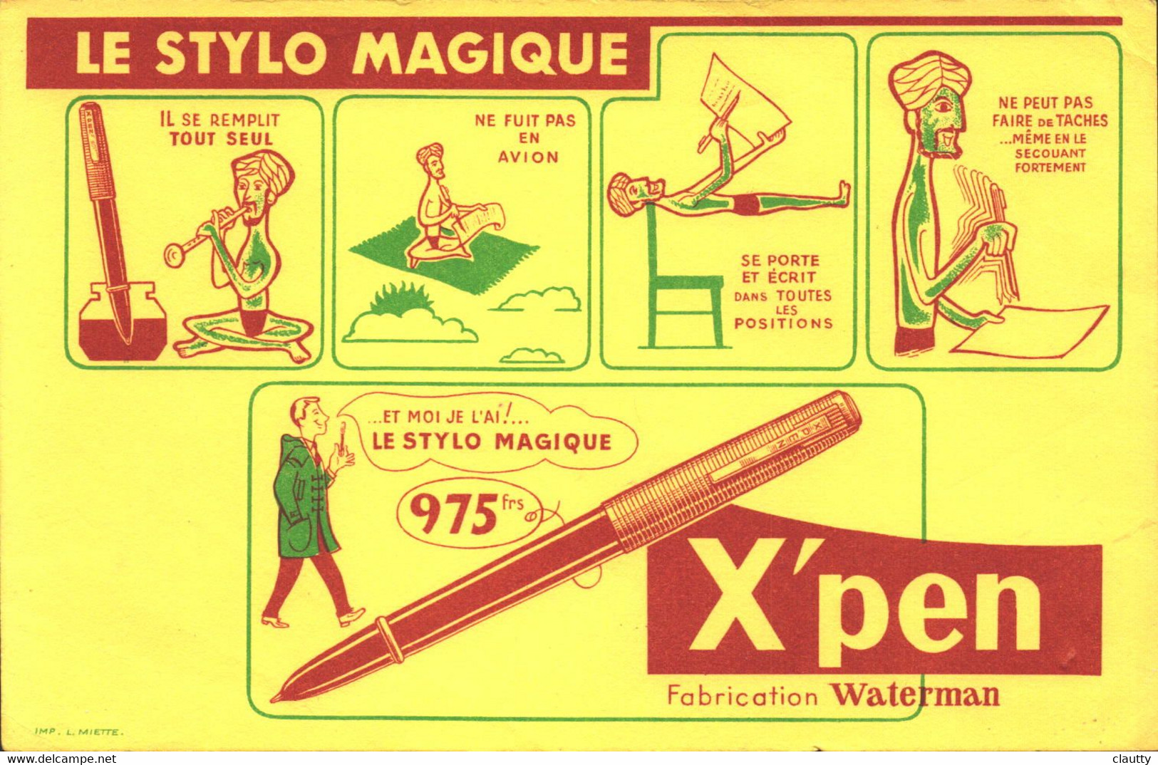 Buvard  X'Pen Le Stylo Magique , Fabrication Waterman - Papeterie