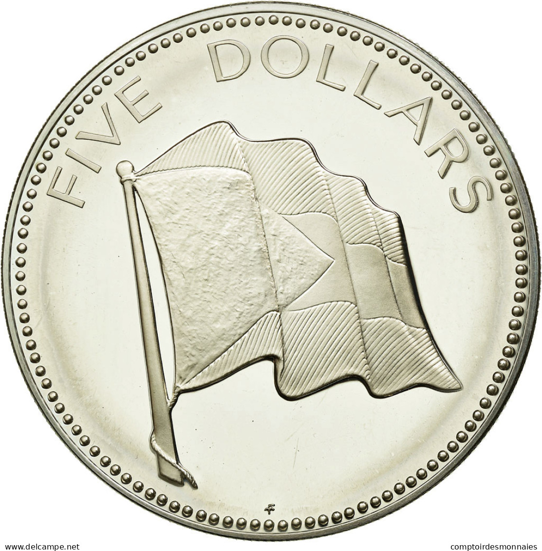 Monnaie, Bahamas, Elizabeth II, 5 Dollars, 1974, Franklin Mint, U.S.A., SUP - Bahamas