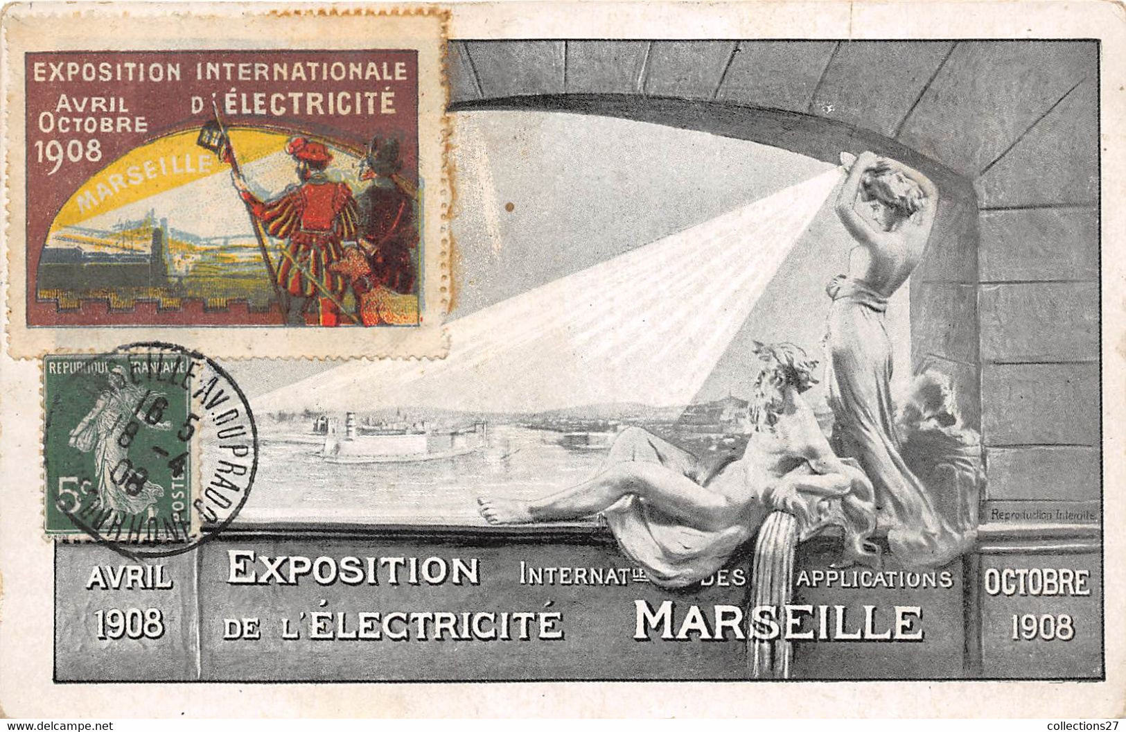 13-MARSEILLE-EXPOSITION D'ELECTRICITÉ 1908 - Weltausstellung Elektrizität 1908 U.a.
