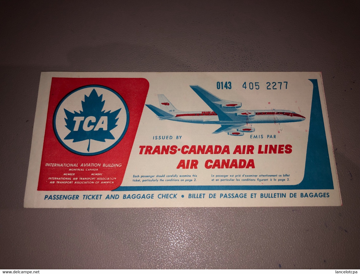 AVIATION / BILLET AVION TCA / WINDSOR - TORONTO - MONTREAL - WINDSOR - 11 JANVIER 1963 - Bordkarten