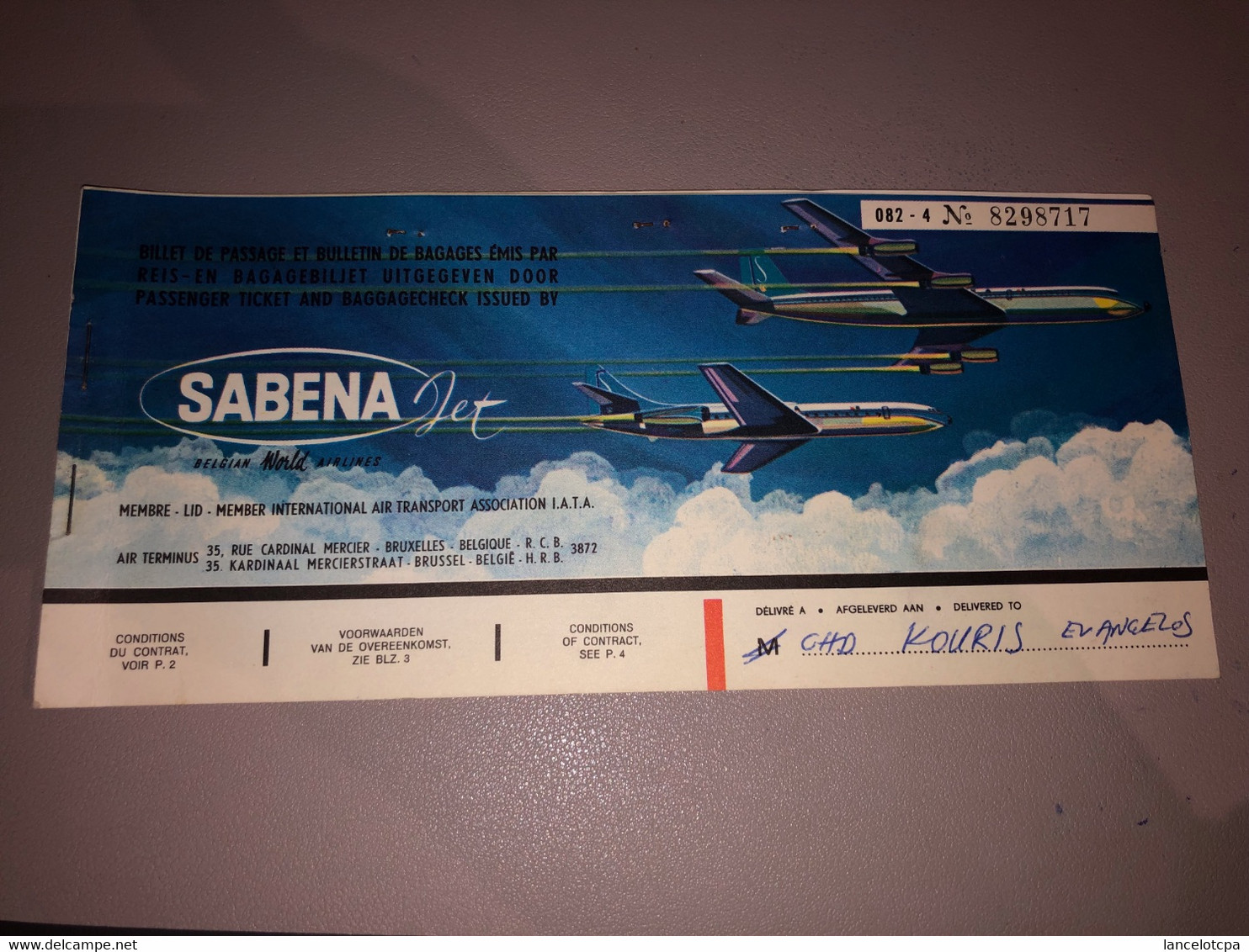 AVIATION / BILLET AVION SABENA / ATHENS - BRUSSELS - MONTREAL - TORONTO - VANCOUVER - 17 DEC 1962 - Tarjetas De Embarque