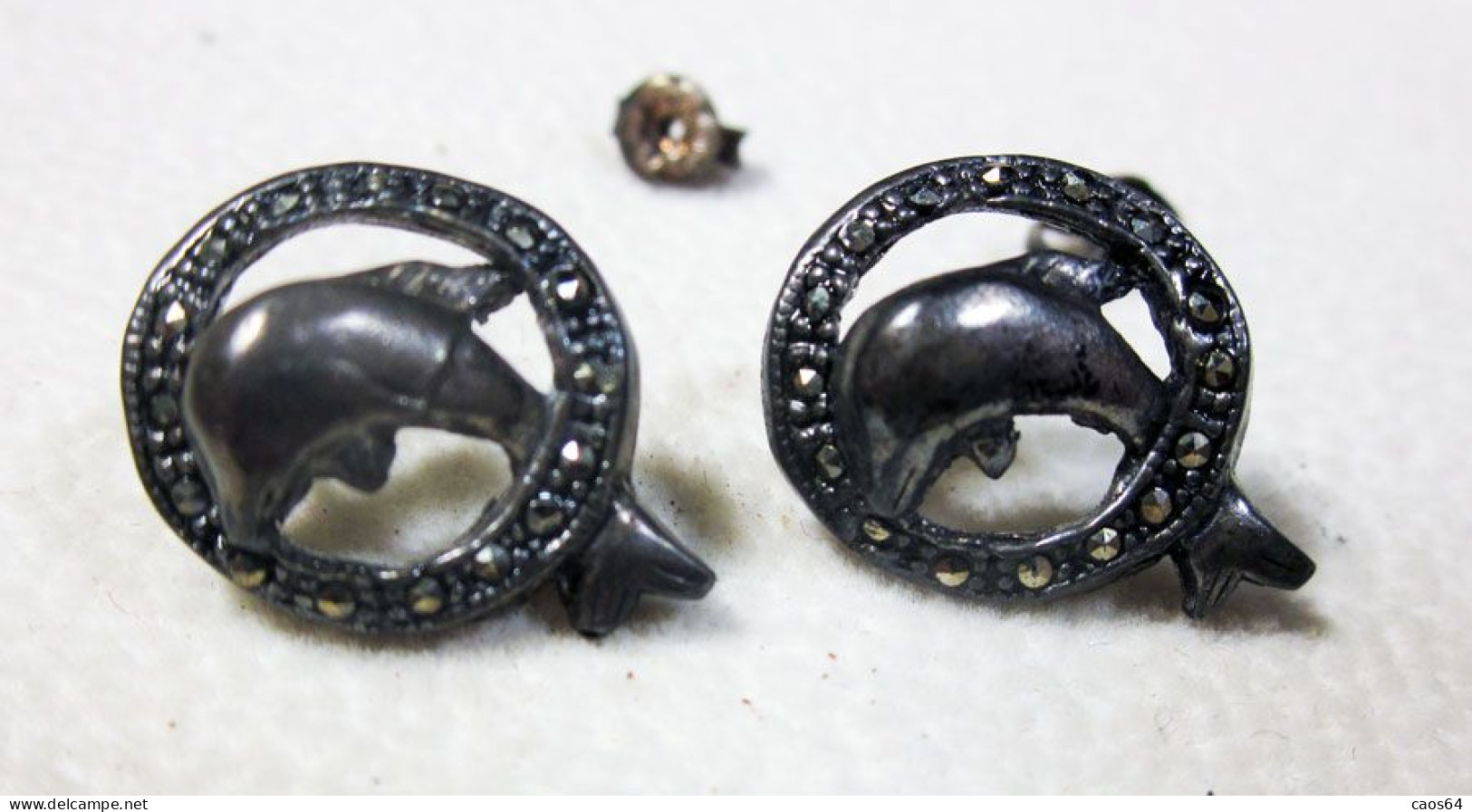 Orecchini Delfini    Bigiotteria Vintage Ø  Cm. 1,5 Cm - Earrings