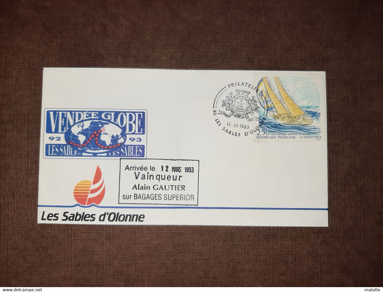 France Enveloppe Vendée Globe 1993 Les Sables D'olonne - 1990-1999