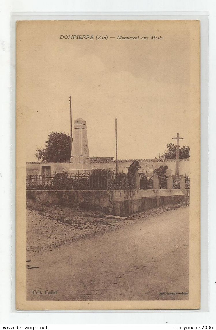 Ain 01 Dompierre Monument Aux Morts Et Croix Du Christ 1935 - Unclassified