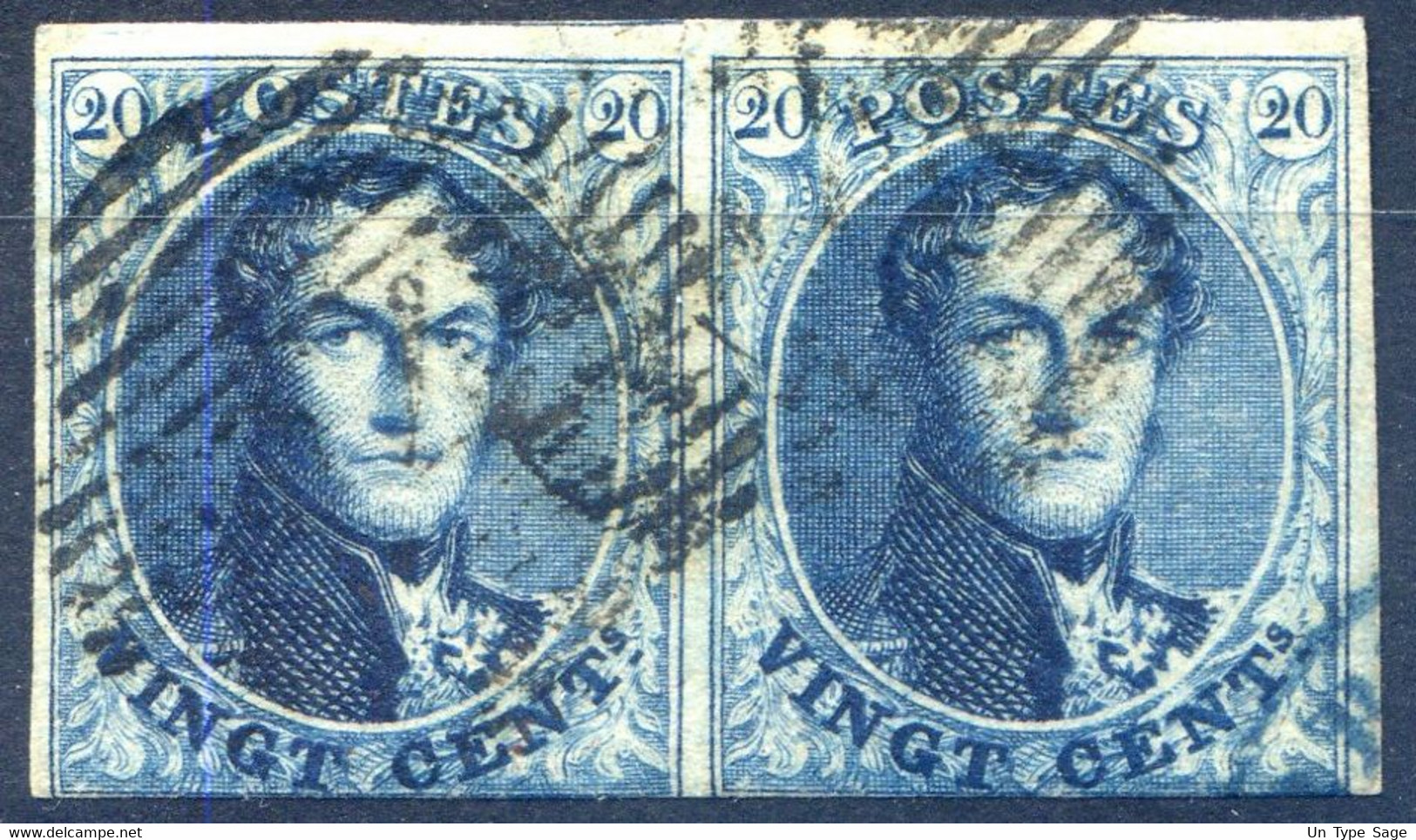 Belgique - Paire Médaillon - Oblitéré - (F2078) - 1863-1864 Medaillen (13/16)