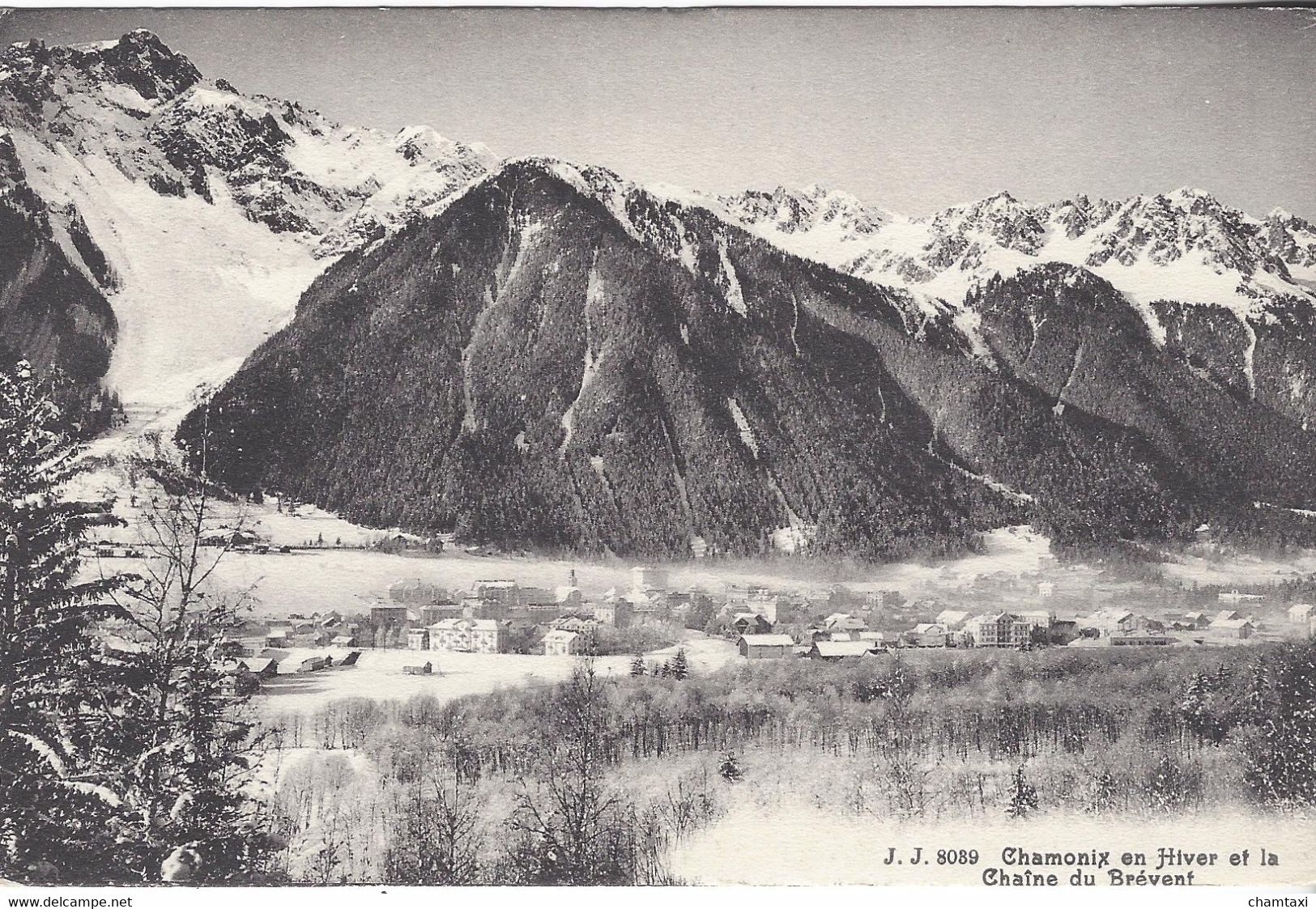 74 CHAMONIX MONT BLANC EN HIVER LE VILLAGE CHAINE DU BREVENT  Editeur JULLIEN FRERES JJ8089 - Chamonix-Mont-Blanc