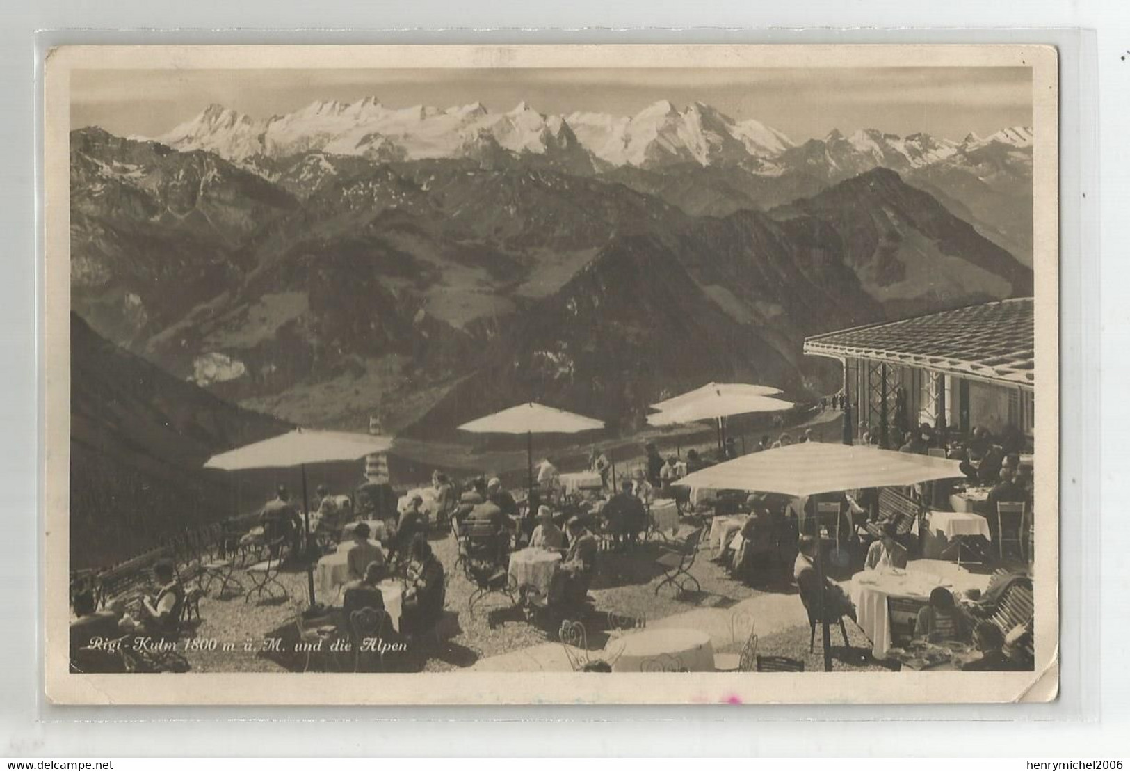 Suisse Lu Lucerne Rigi Kulm Und Die Alpen Terrasse Café Bar 1929 - Lucerne