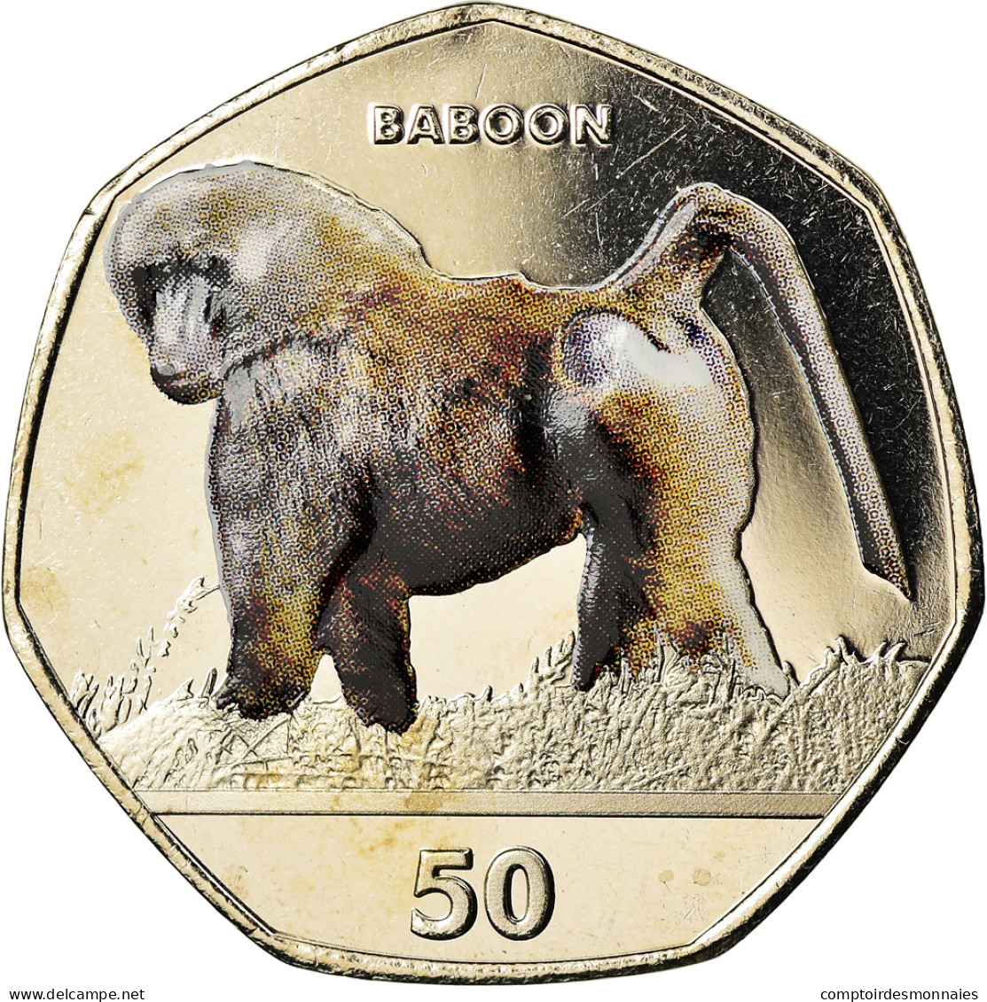 Monnaie, Gibraltar, 50 Pence, 2018, Babouin, FDC, Cupro-nickel - Gibraltar