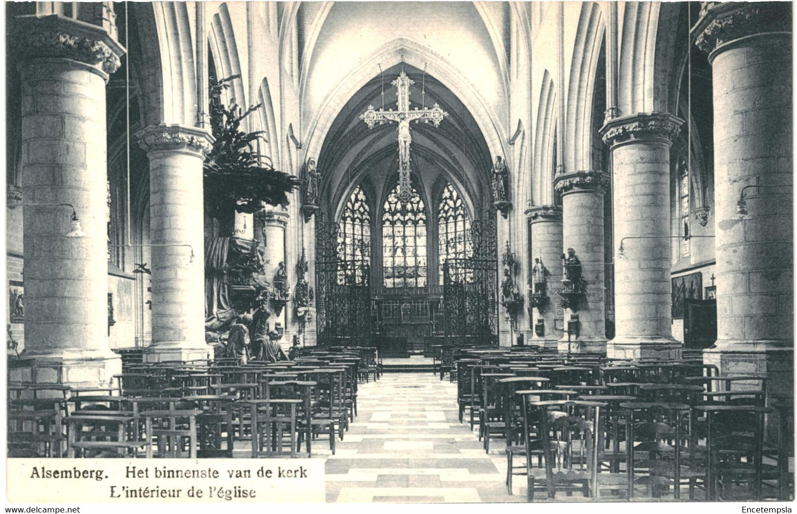 CPA Carte Postale Belgique Alsemberg Intérieur De L'église VM46700 - Beersel