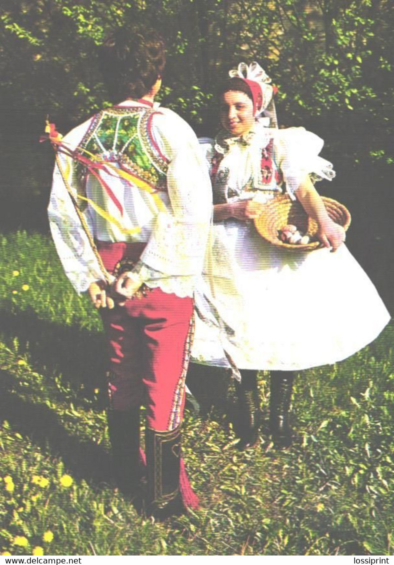 Czech:Man And Lady Wearing National Costumes - Europe