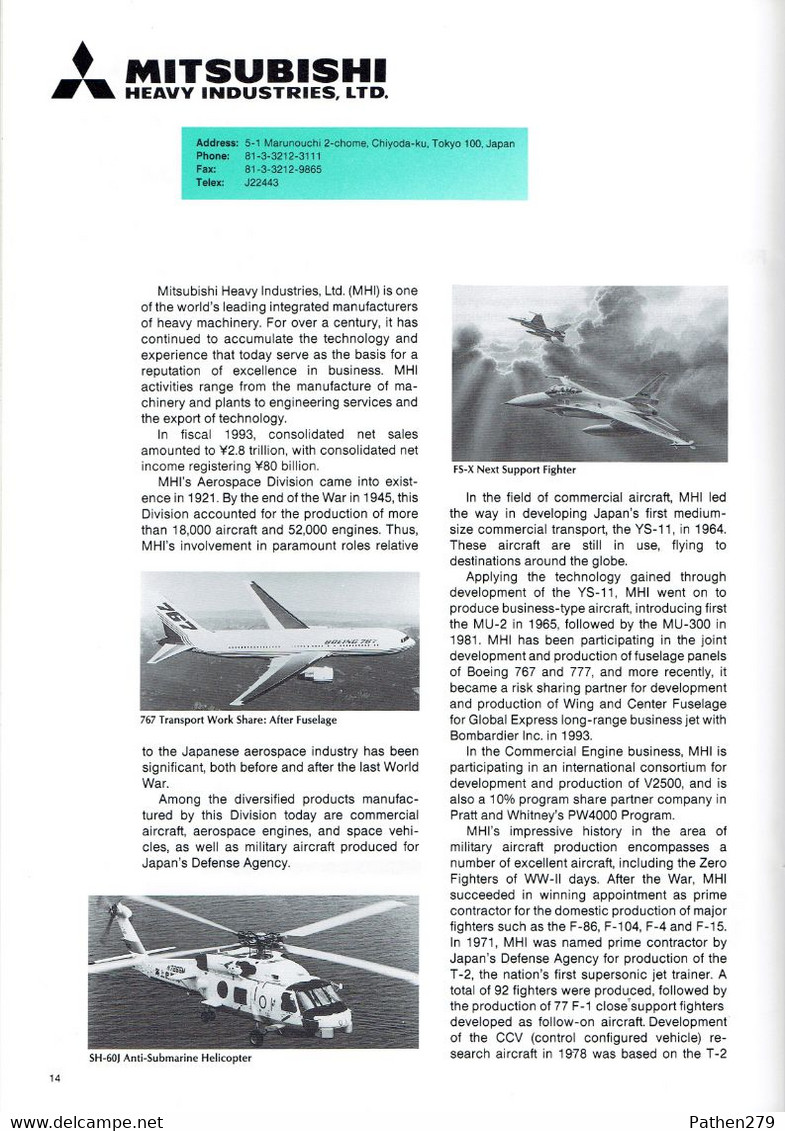 Brochure De Présentation The Society Of Japanese Aerospace Companies - Le Bourget 1995 - Werbung