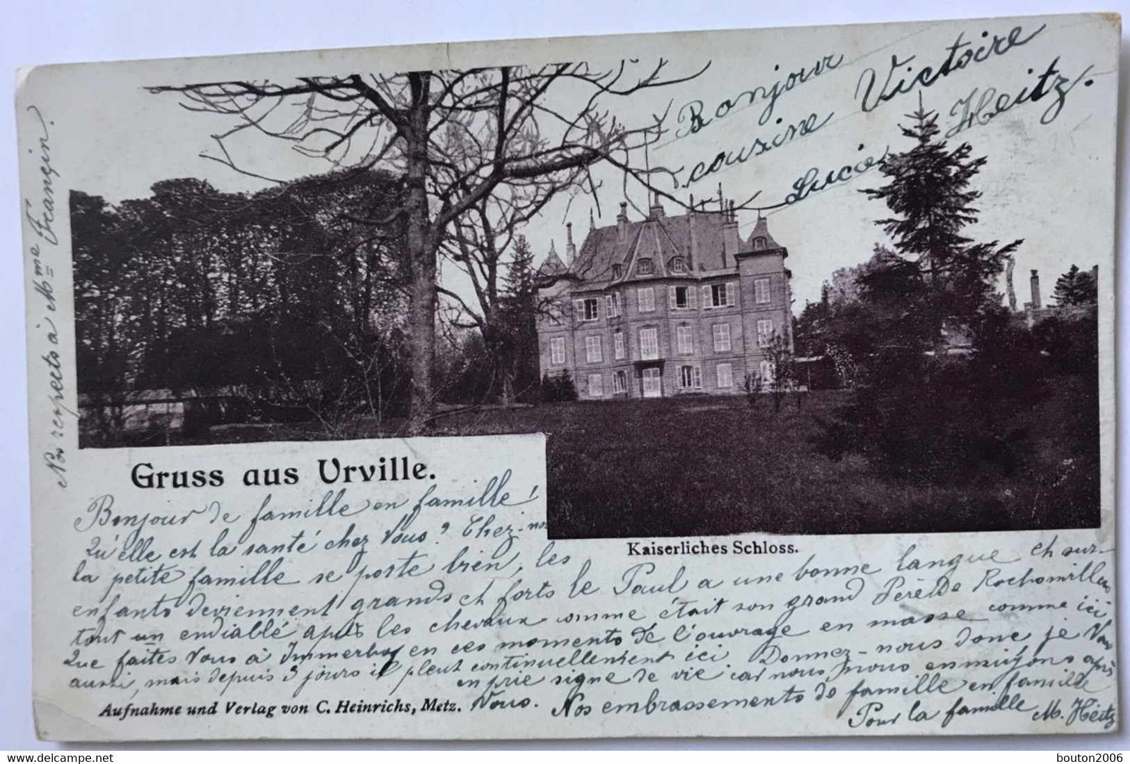 Courcelles Chaussy Urville Le Chateau Impérial Kaiserliches Schloss Belle Carte Précurseur - Metz Campagne