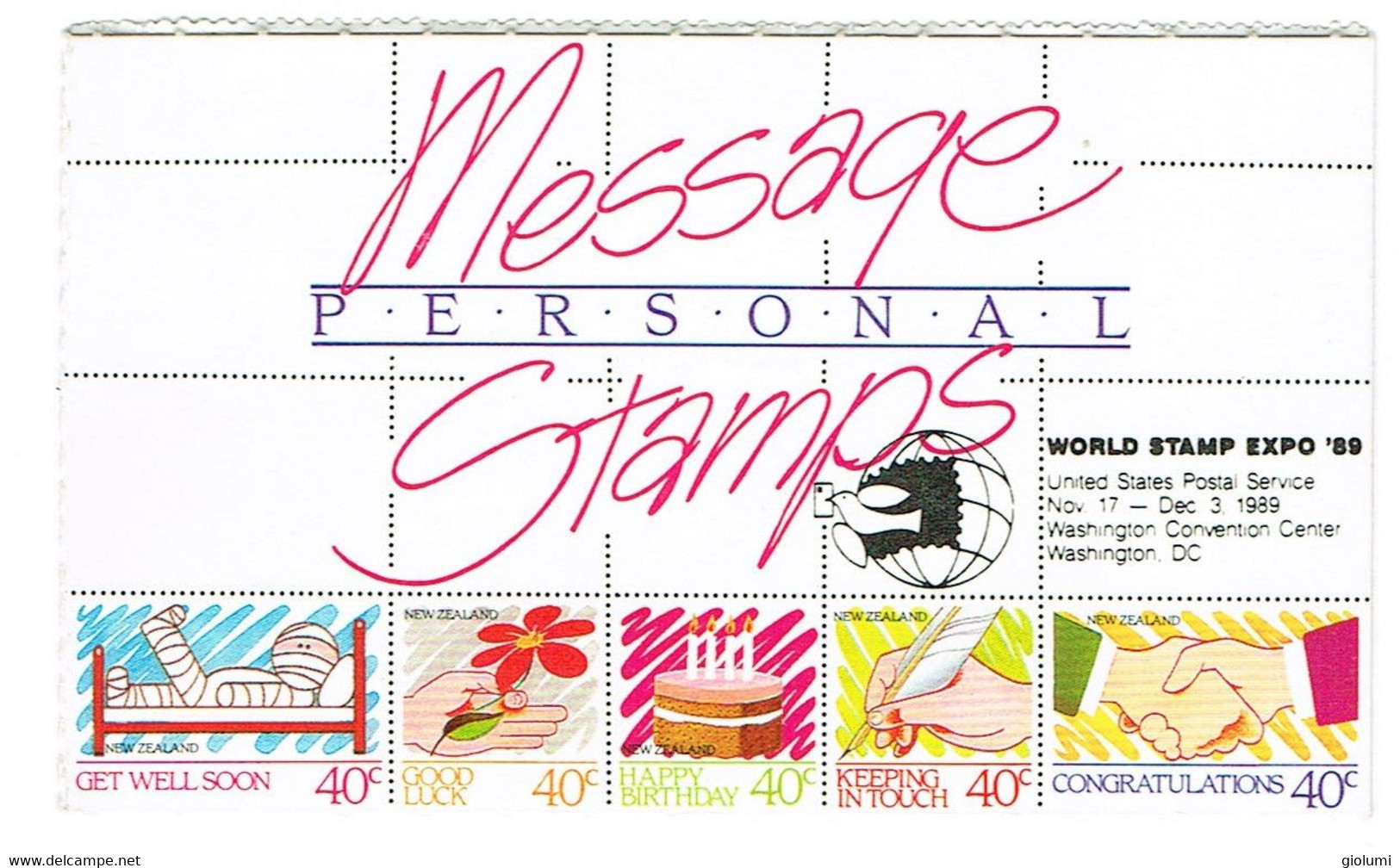 NZ 1989 Message Stamps World Stamp Expo '89 Mint Booklet - Booklets