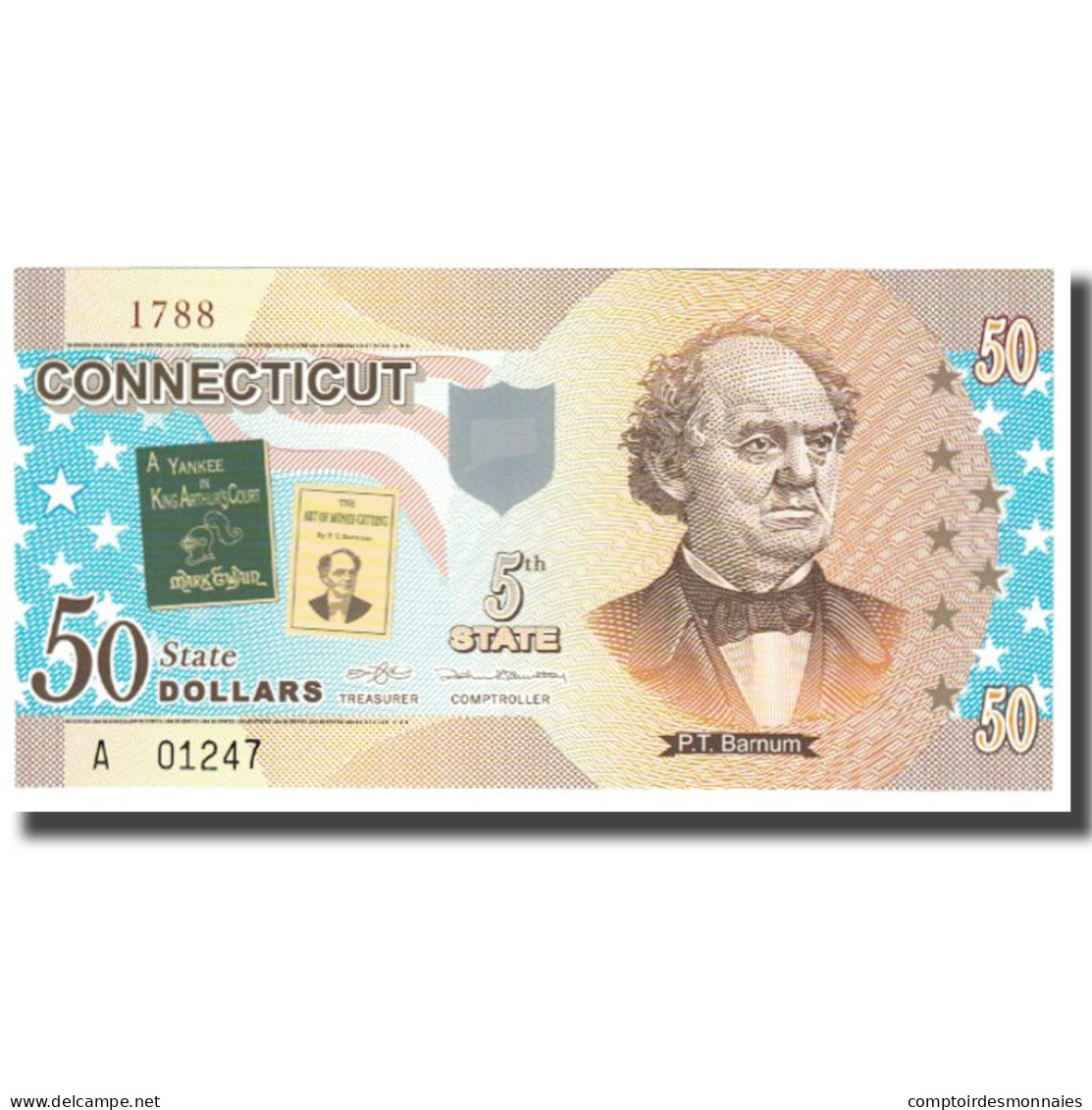 Billet, États-Unis, 50 Dollars, CONNECTICUT, NEUF - A Identifier