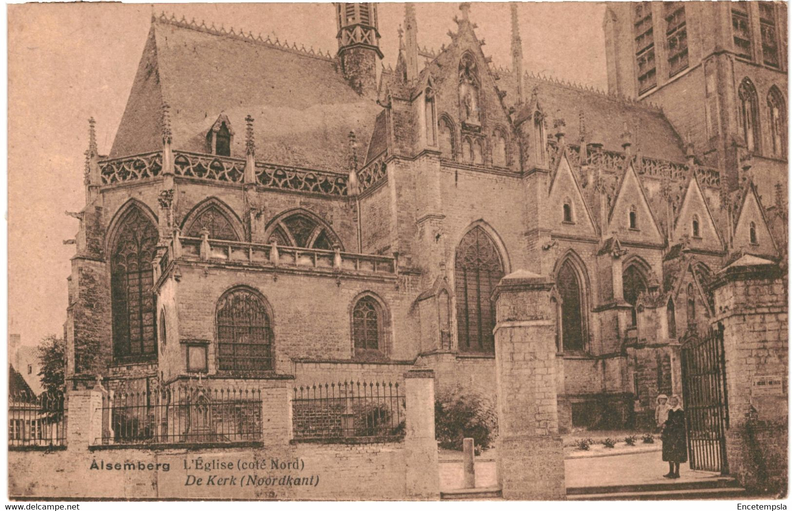 CPA Carte Postale Belgique Alsemberg  l'église Côté Nord    1934  VM46715 - Beersel