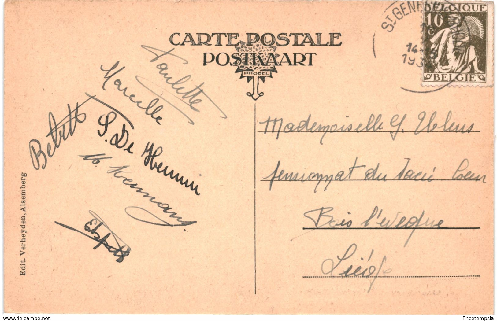 CPA Carte Postale Belgique Alsemberg  l'église Côté Nord    1934  VM46715 - Beersel