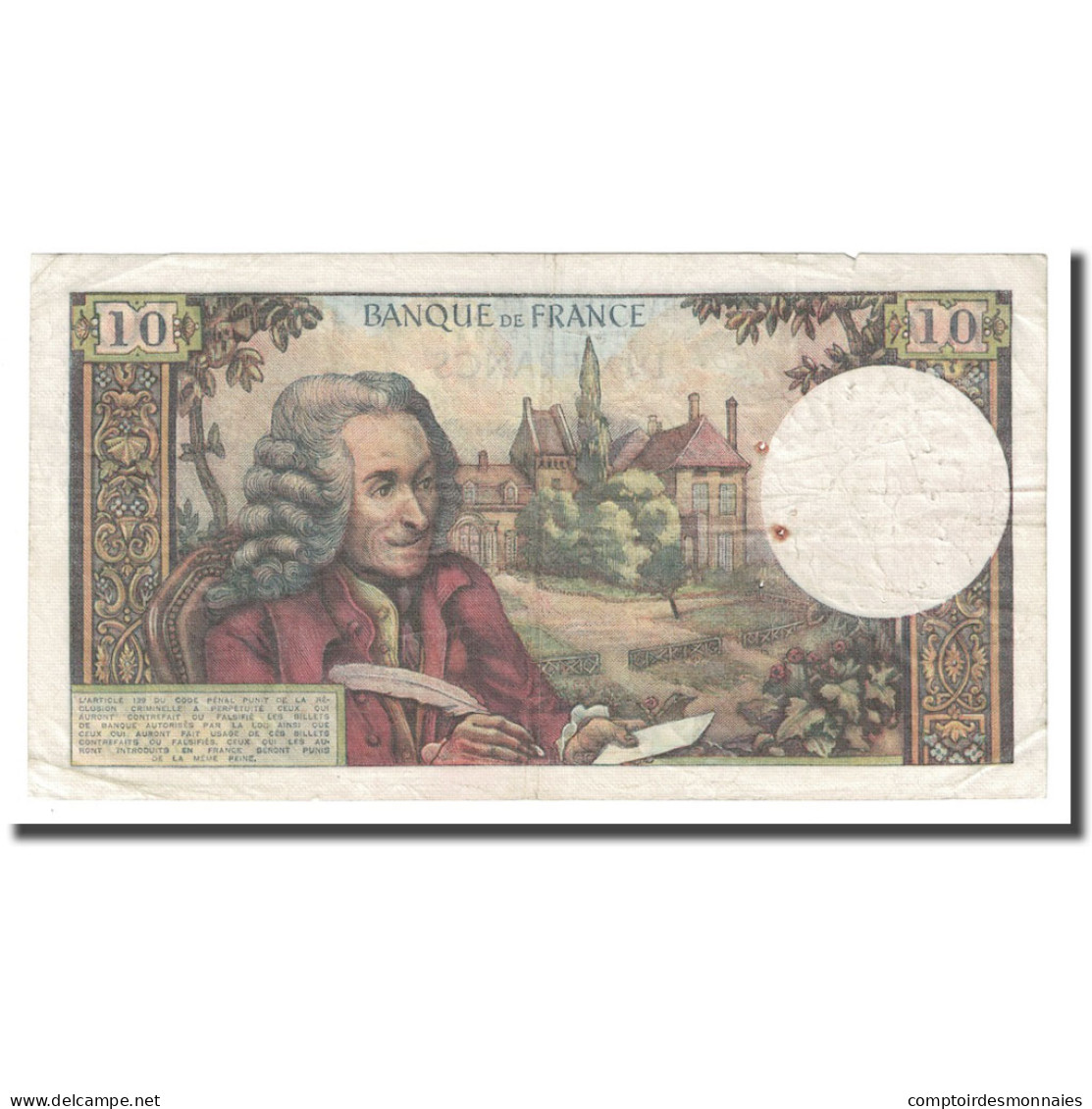 France, 10 Francs, Voltaire, 1968, 1968-04-04, TTB, Fayette:62.32, KM:147c - 10 F 1963-1973 ''Voltaire''