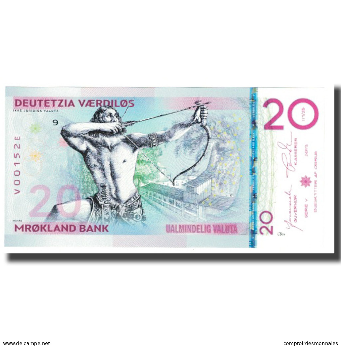 Billet, États-Unis, Billet Touristique, 2019, 20 VAERDILOS MROKLAND BANK, NEUF - Unidentified