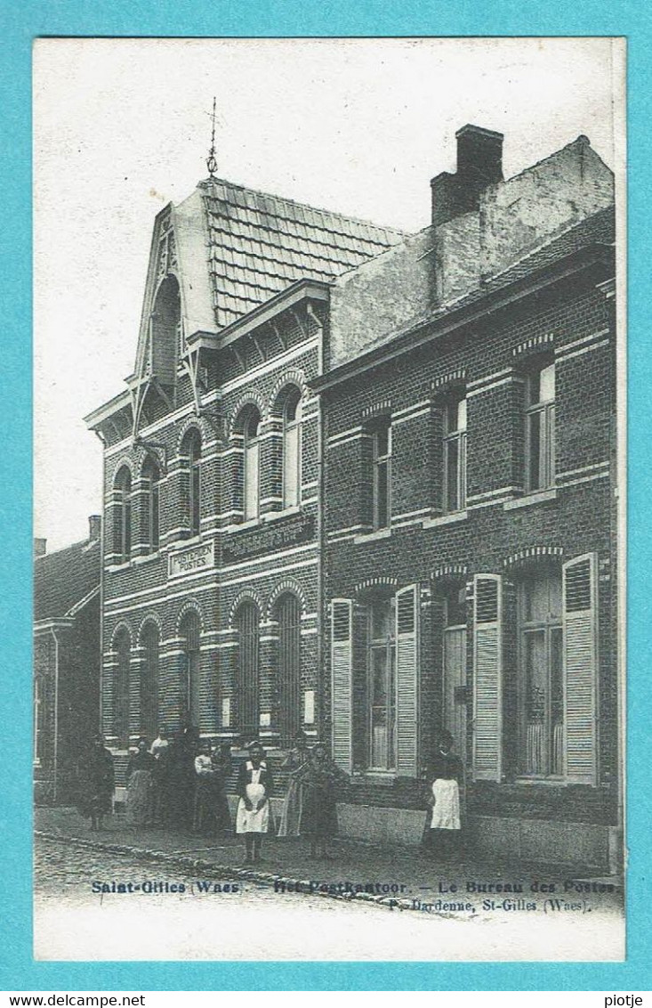 * Sint Gillis Waas - Saint Gilles (Oost Vlaanderen) * (P. Dardenne) Postkantoor, Bureau Des Postes, Animée, Unique, TOP - Sint-Gillis-Waas