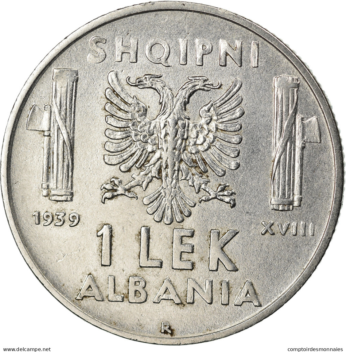Monnaie, Albania, Vittorio Emanuele III, Lek, 1939, Rome, SUP+, Stainless Steel - Albanie