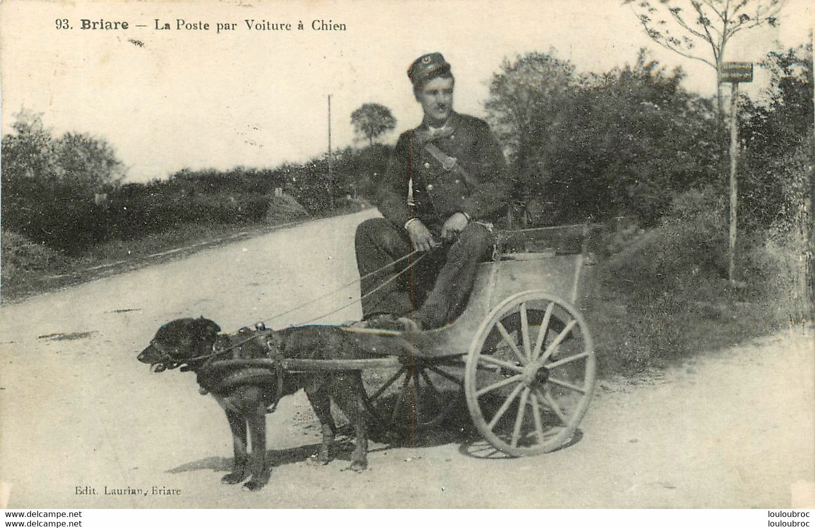 BRIARE LA POSTE PAR VOITURE A CHIEN ATTELAGE DE CHIEN - Briare