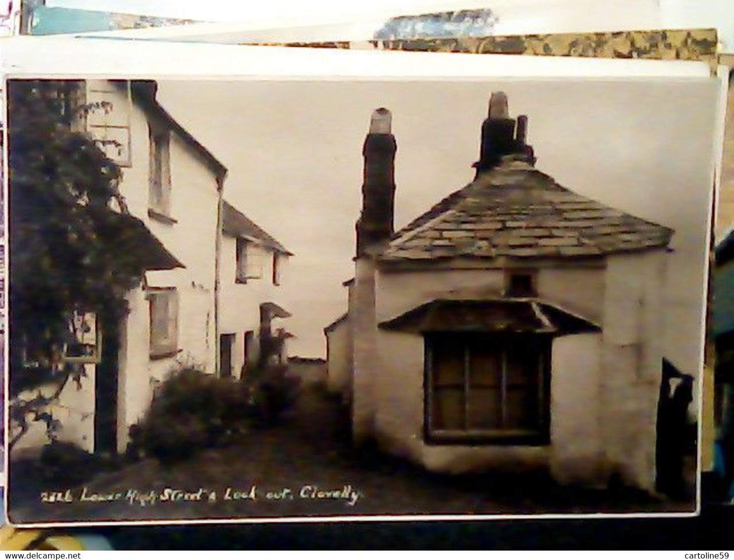 ENGLAND NORTH DEVON: CLOVELLY Lower High Street Look Out  Sepia  Sunshine Series N1915  IP6878 - Clovelly