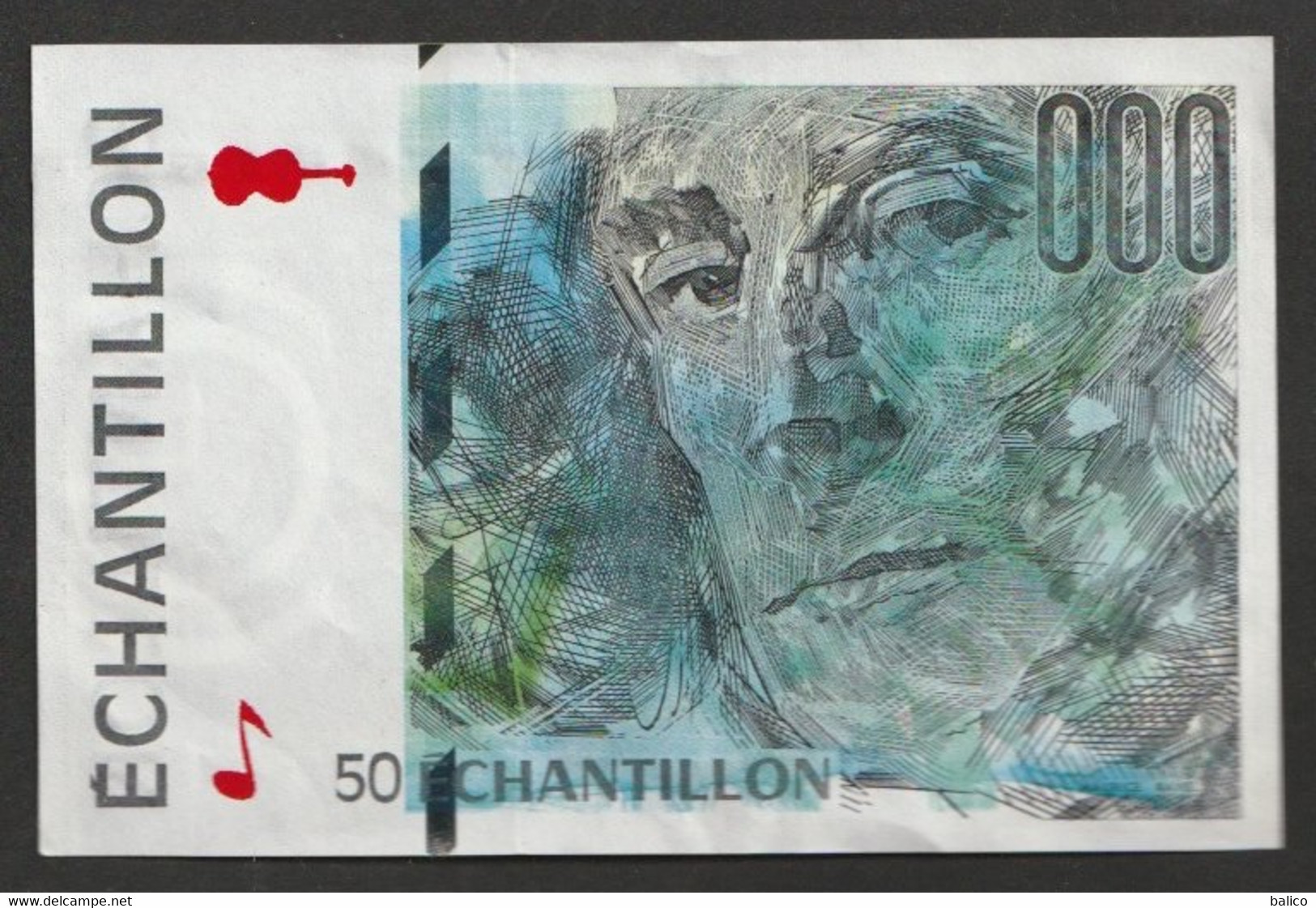 Billet  Échantillon De La Banque De France  500 Francs  - Maurice Ravel - NEUF - Fiktive & Specimen