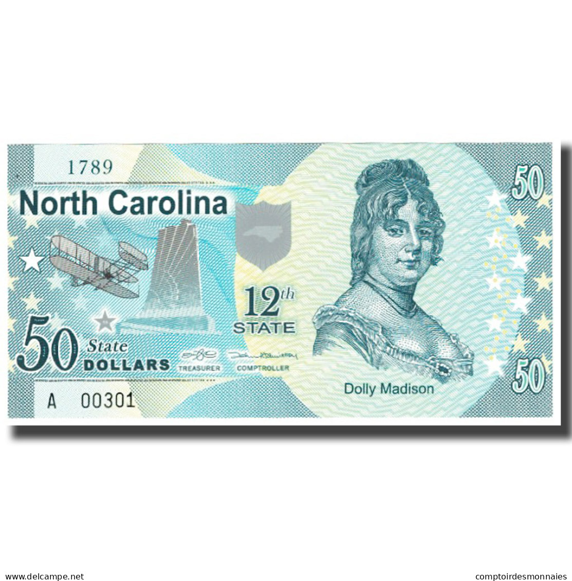 Billet, États-Unis, 50 Dollars, NORTH CAROLINA, NEUF - Unidentified