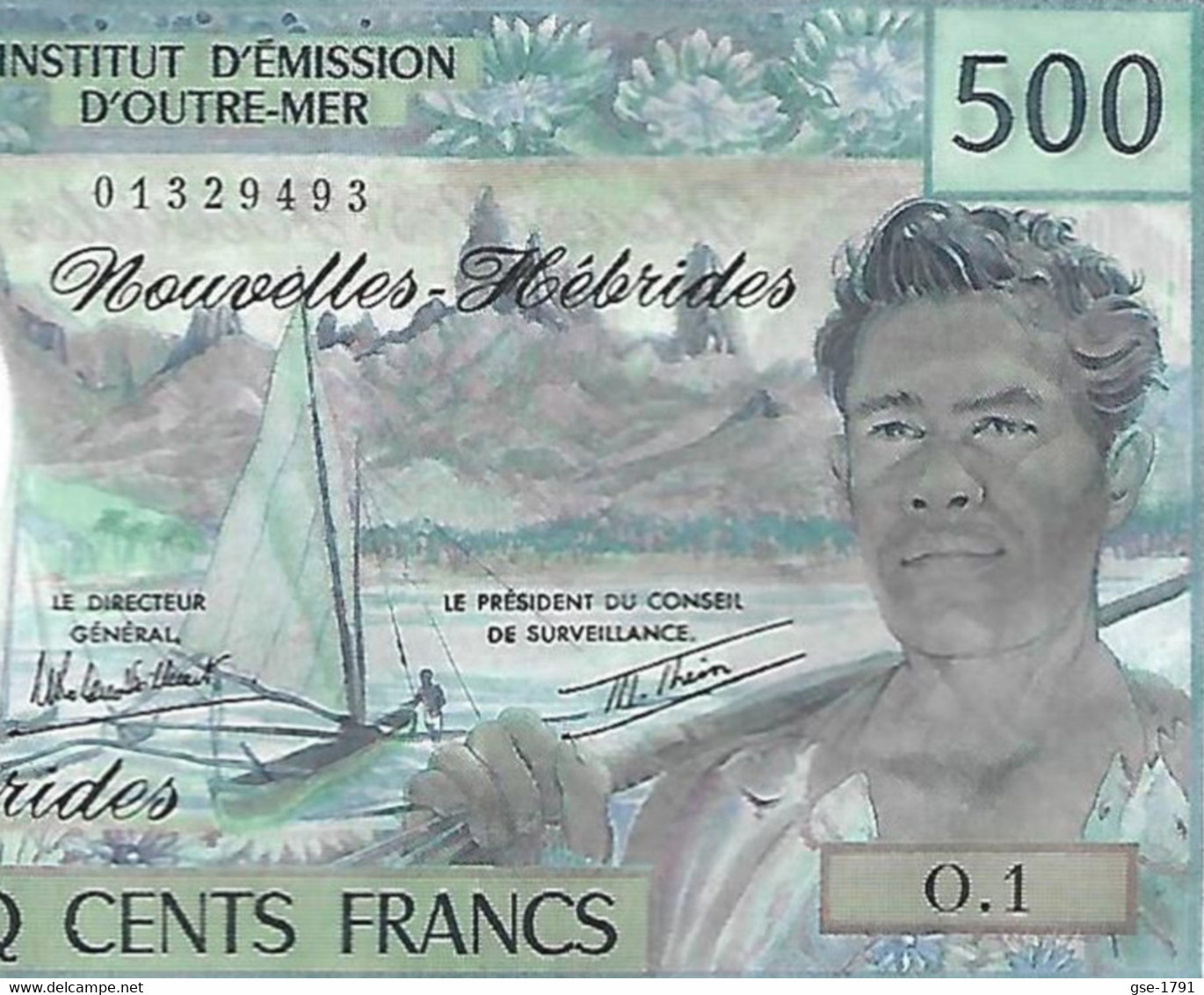 VANUATU NOUVELLES HEBRIDES  500 Francs   Alph. O1  NEUF - Vanuatu