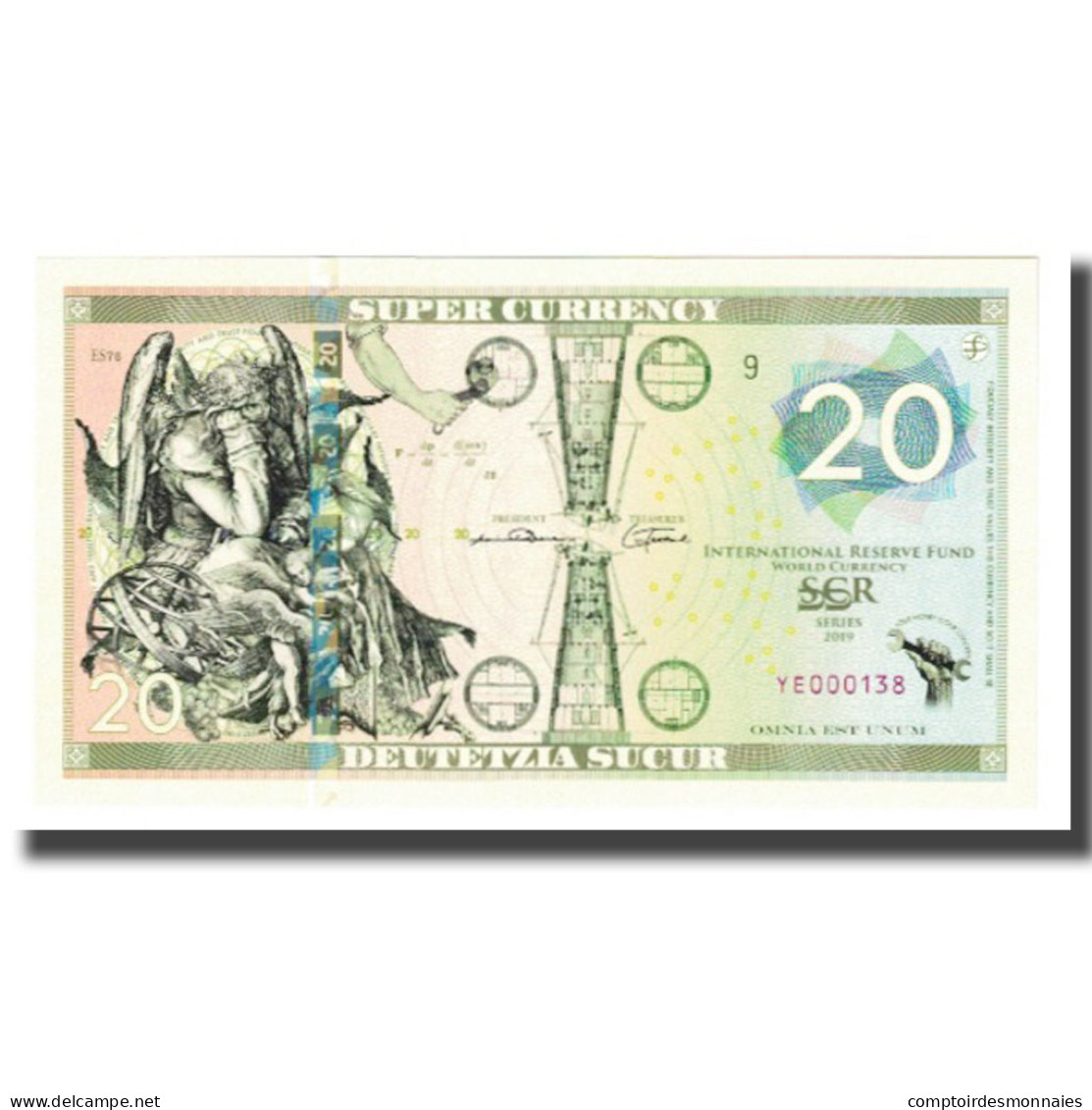 Billet, États-Unis, Billet Touristique, 2019, 20 SUCUR INTERNATIONAL RESERVE - A Identifier