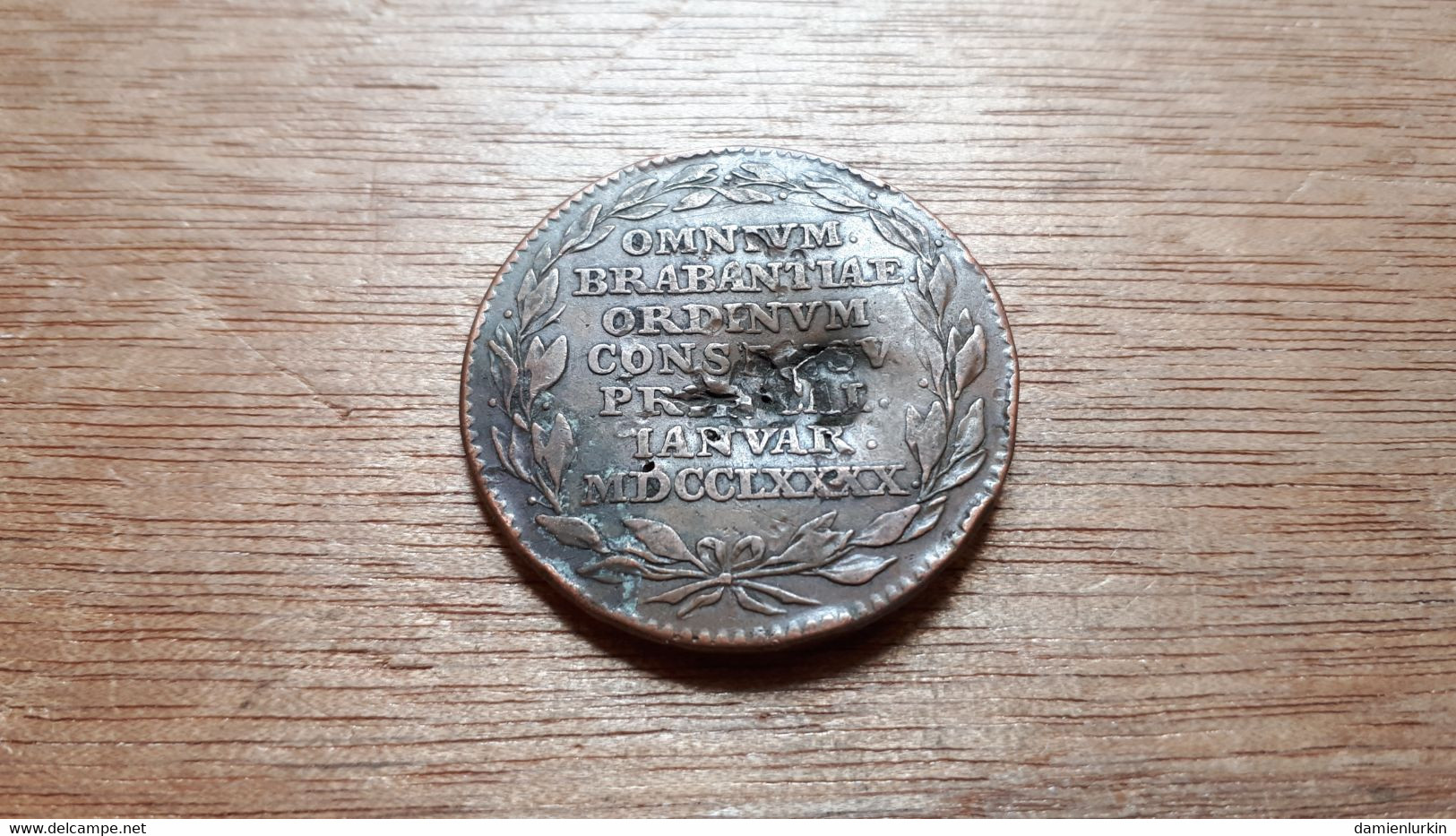 BELGIQUE BRABANT 1790 RETABLISSEMENT DES LOIS ET LIBERTéS DES BRABANçONS 33.5MM 12.4GR CONTREMARQUE 35- FRAPPE MEDAILLE - Monarquía / Nobleza